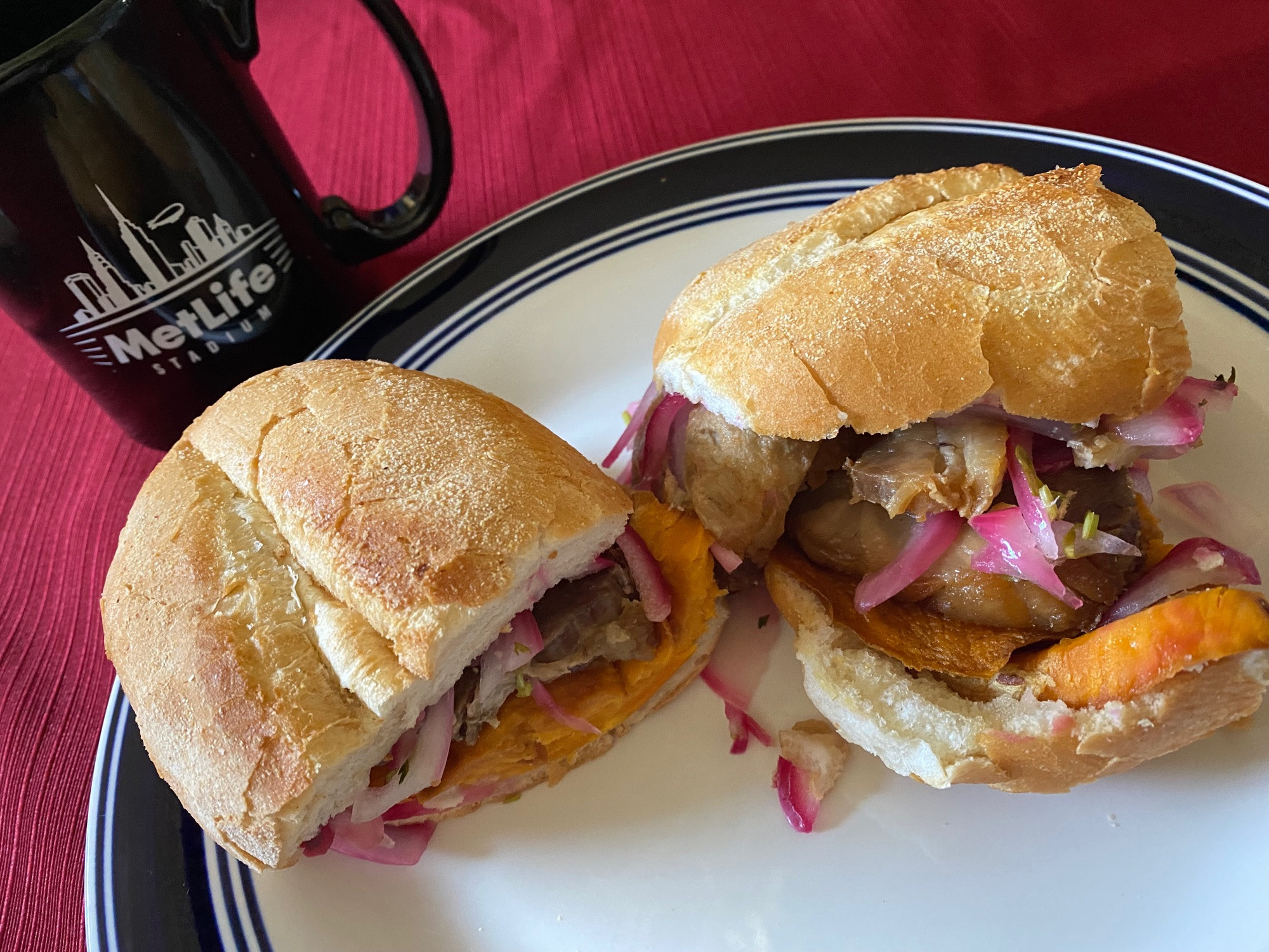 Pan Con Chicharrón from Costa Marina Restaurant in Paterson, NJ.