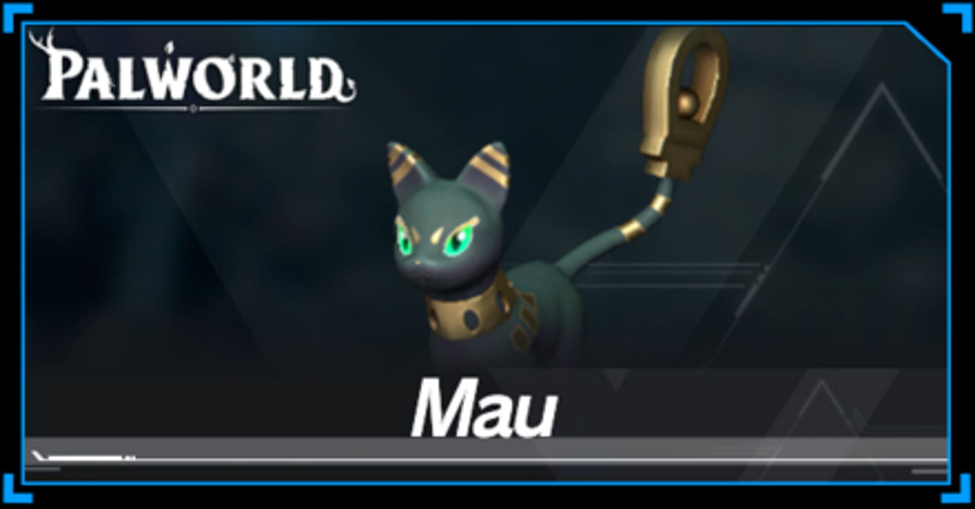 The palworld Pal Mau. The creature is a black cat with golden accents that give off 'honoured cat in the ancient egyptian days' vibes.