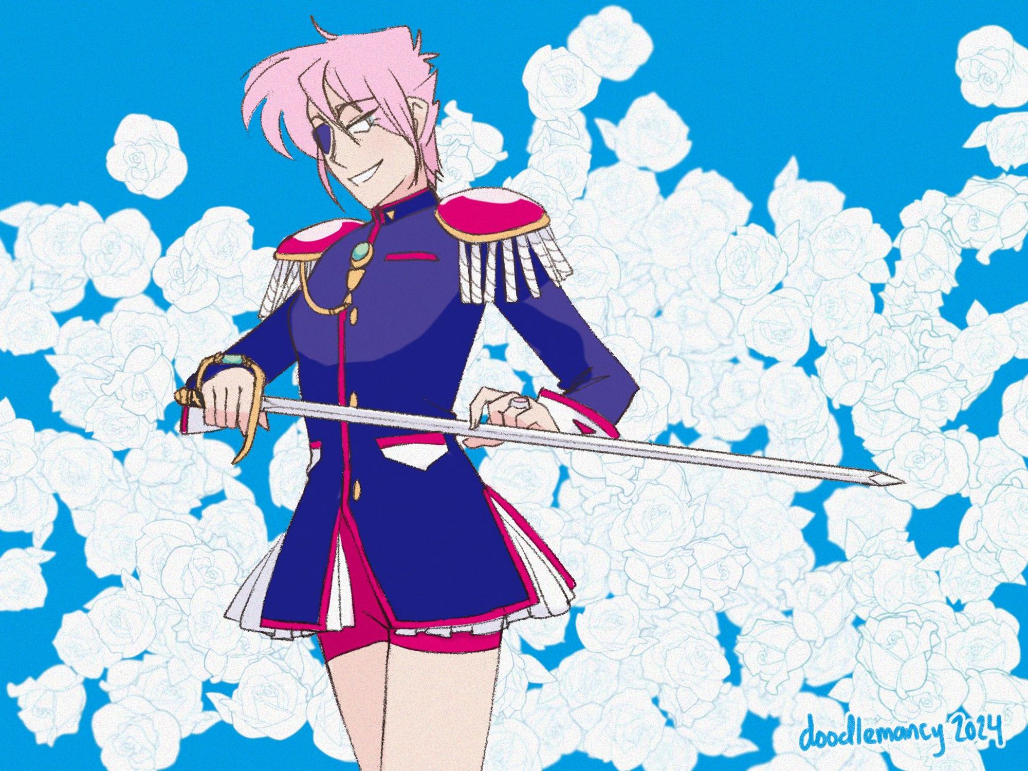 my character Petra Raskoph cosplaying Utena Tenjou