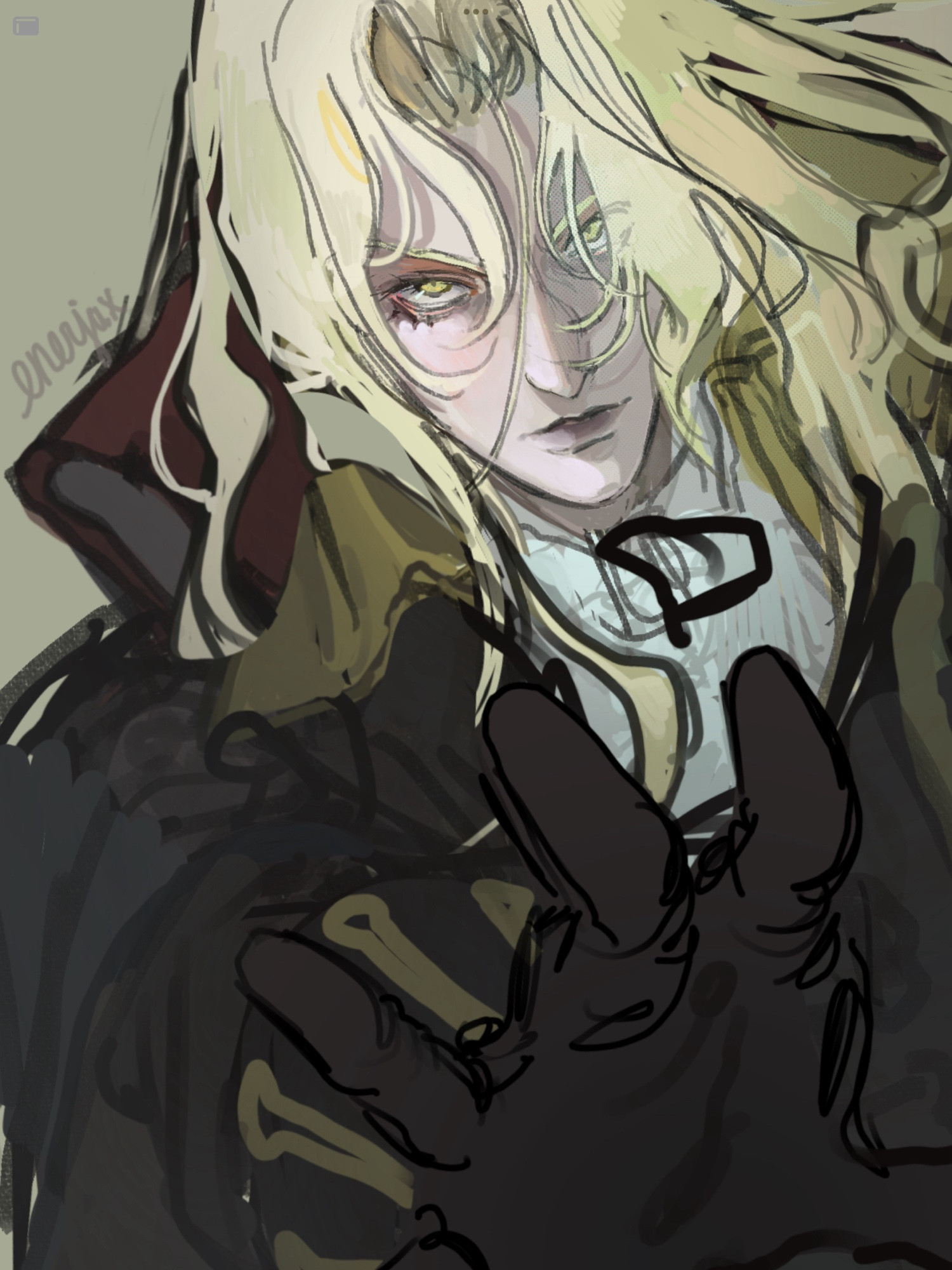 Drawing Alucard and his stupid pretty face and I don’t know how I’m gonna complete this, his features are so tricky!