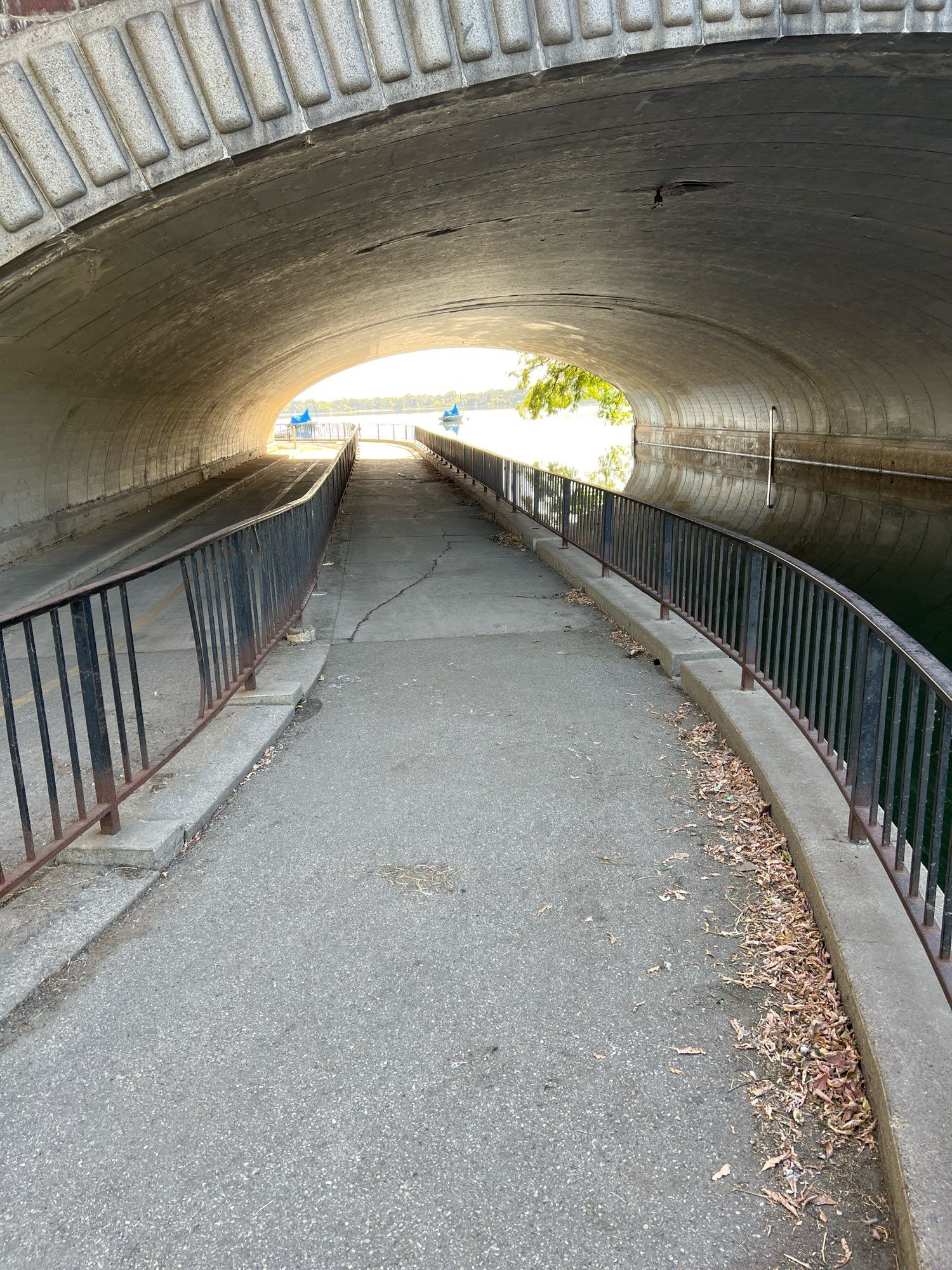 Tunnel between Bde Maka Ska and Isles lagoon. Both bike & pedestrian passageways are clear.