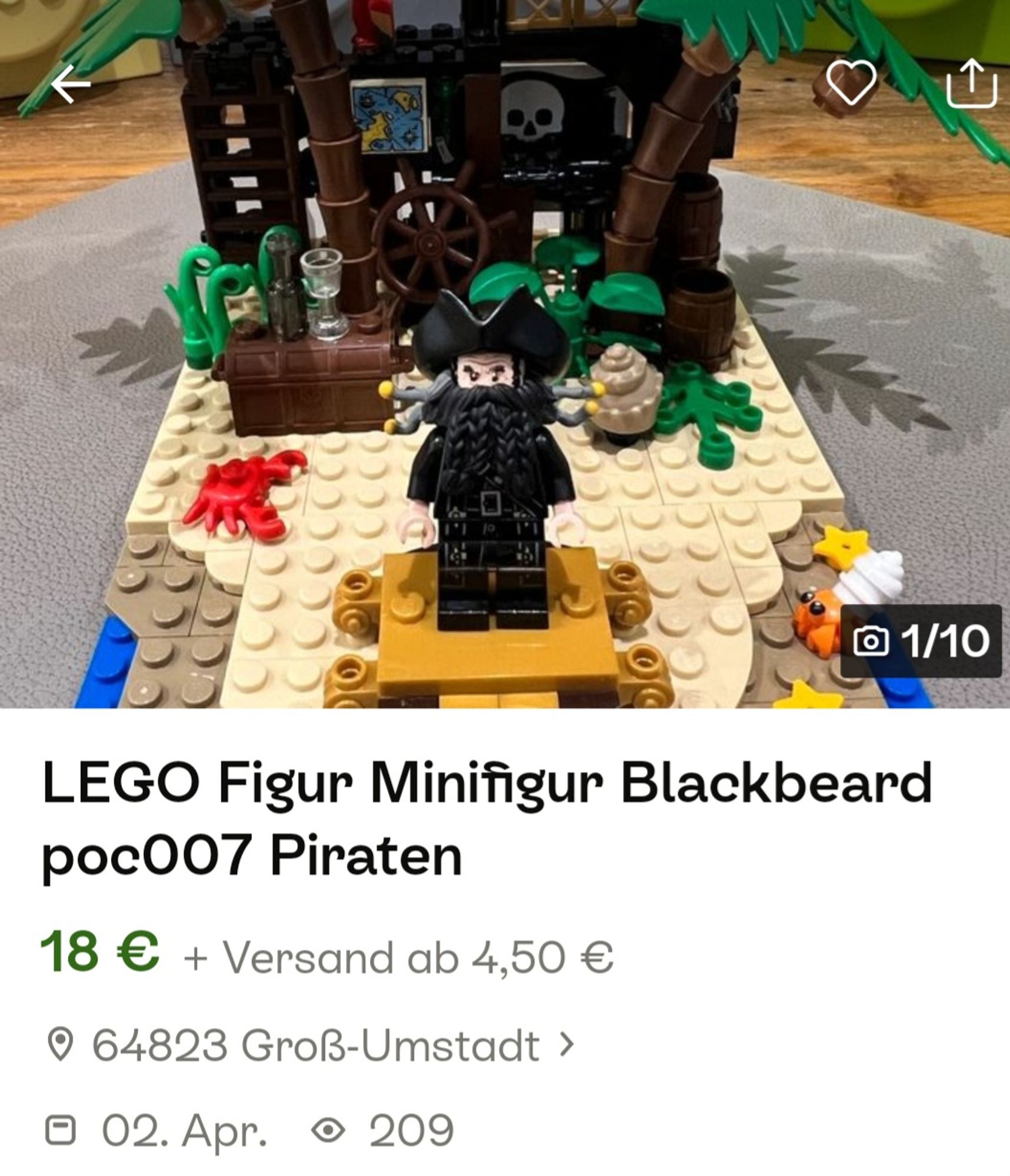 Legofigur Pirat Blackbeard