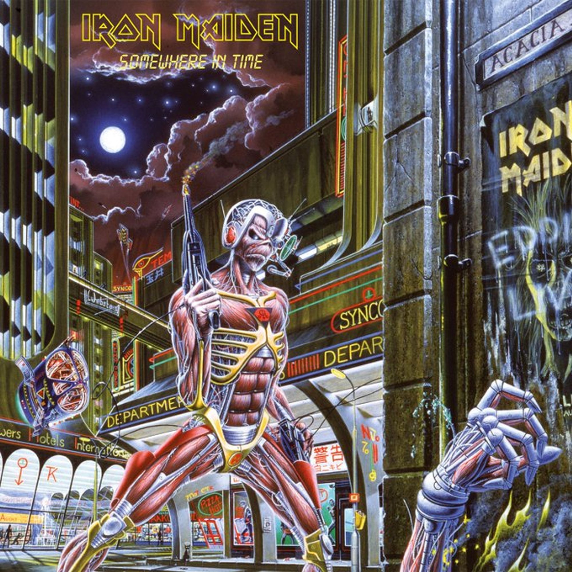 Pochette de l'album Somewhere in time d'Iron Maiden