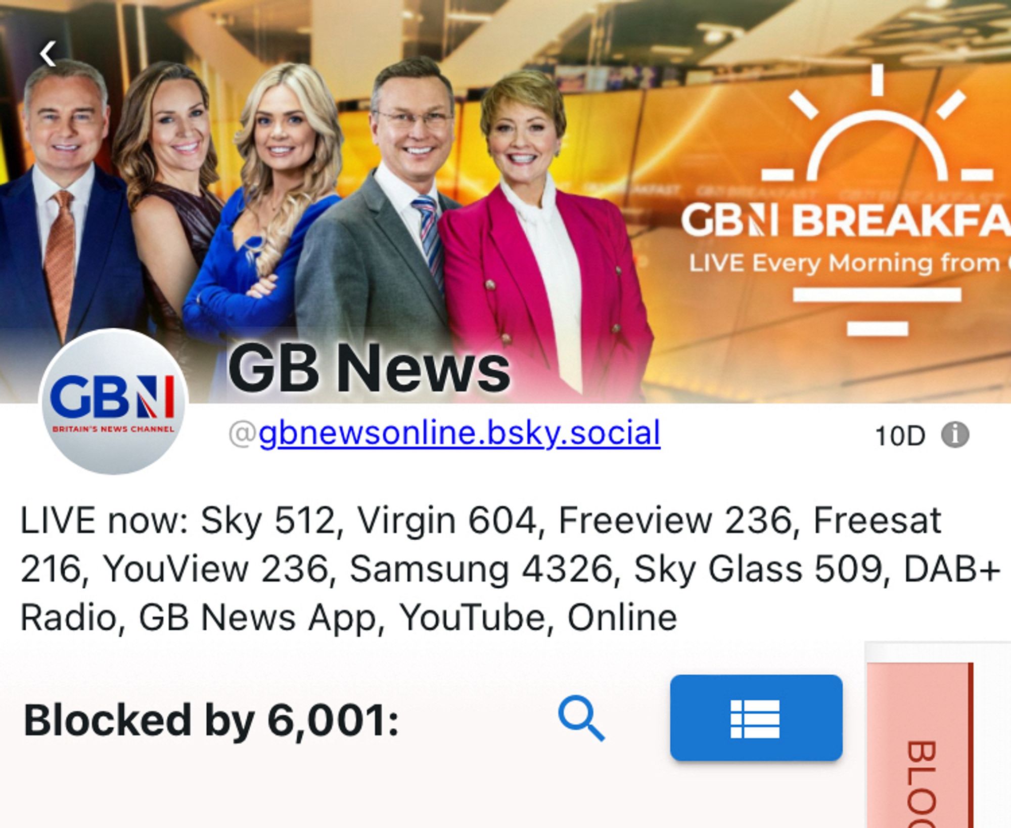 GB News Online: Blocked by 6,001 (screenshot from ClearSky)