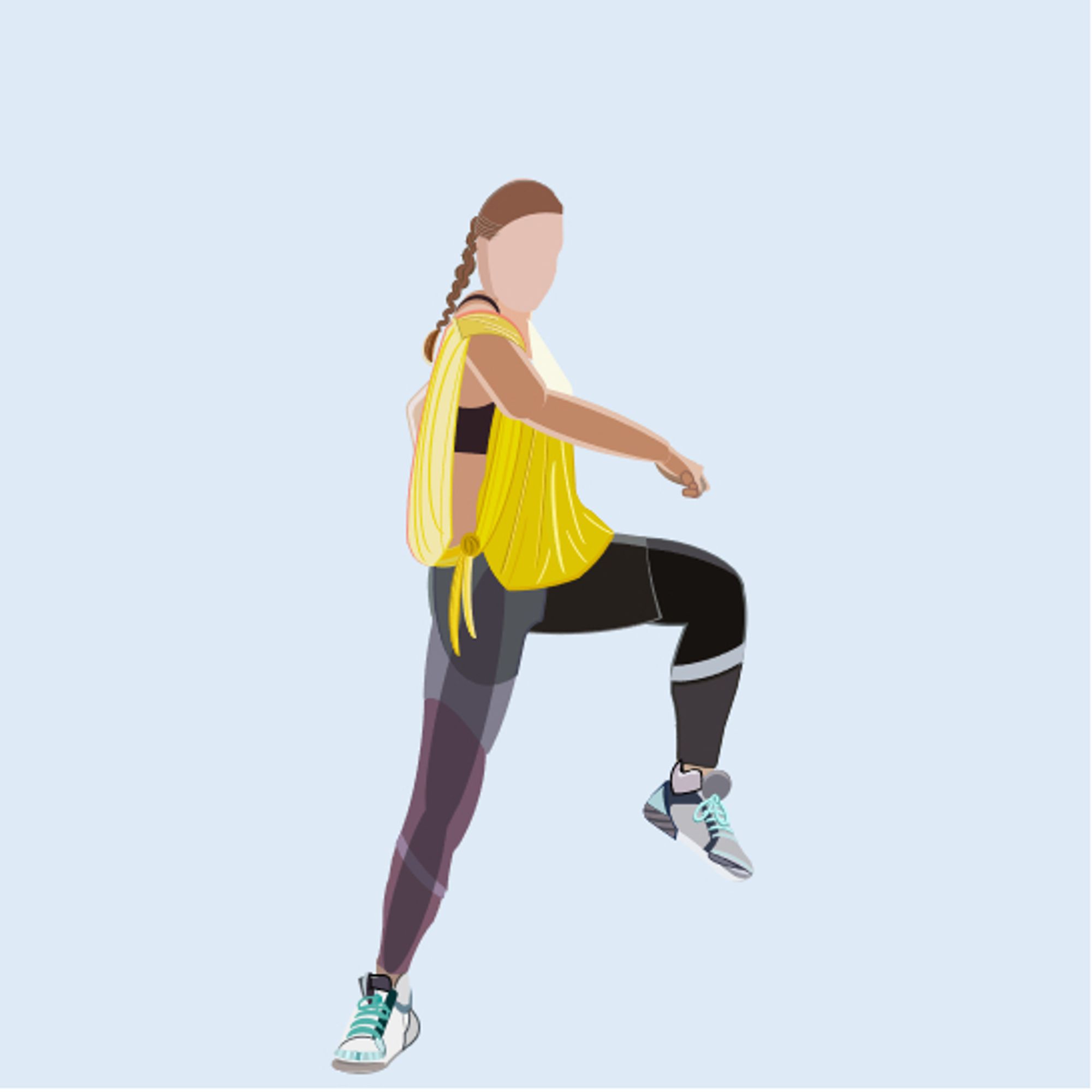 Un powerpoint art d'une femme en train de faire de la zumba