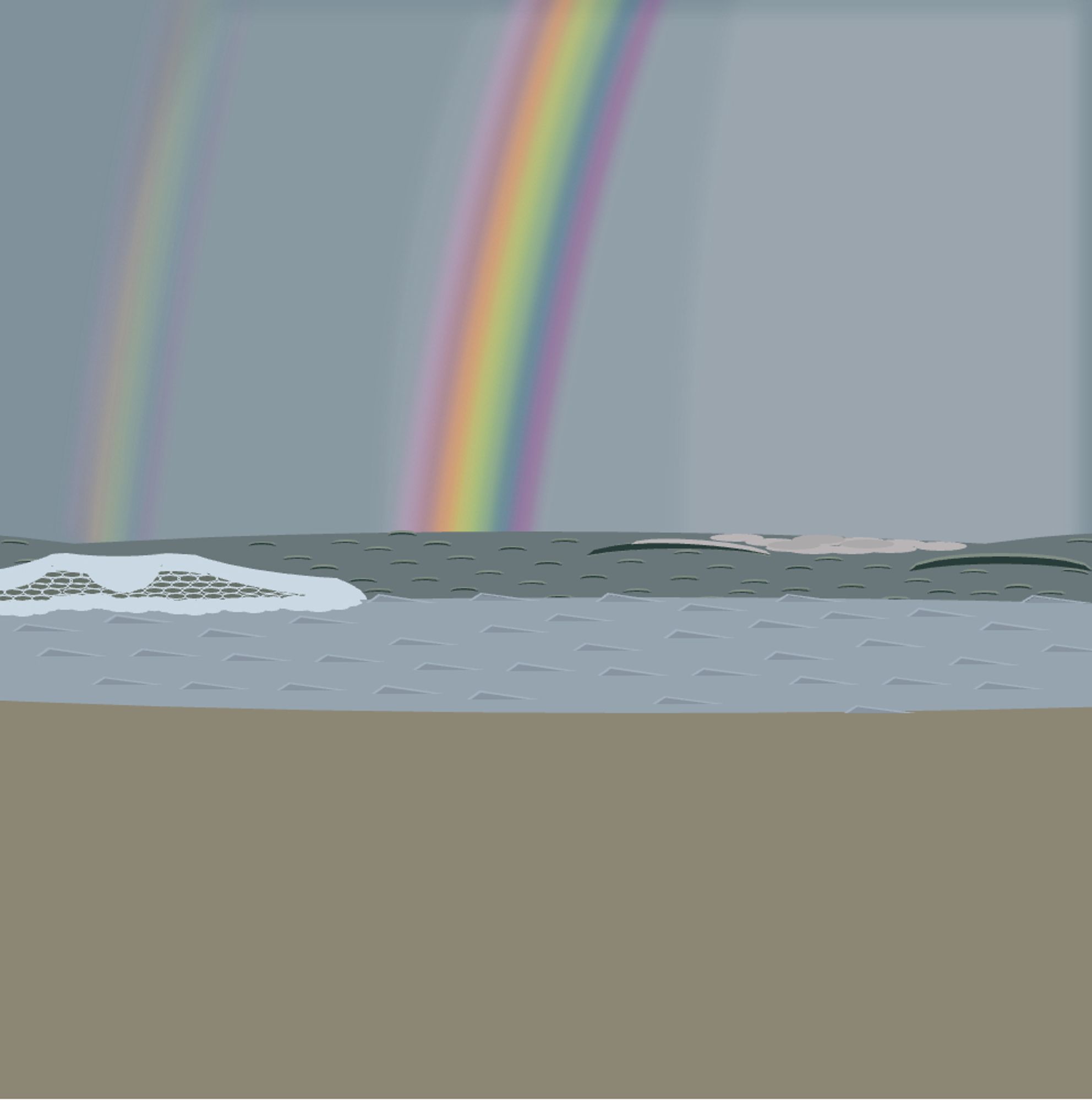 Tableau plage, mer et arc-en-ciel en Powerpoint Art