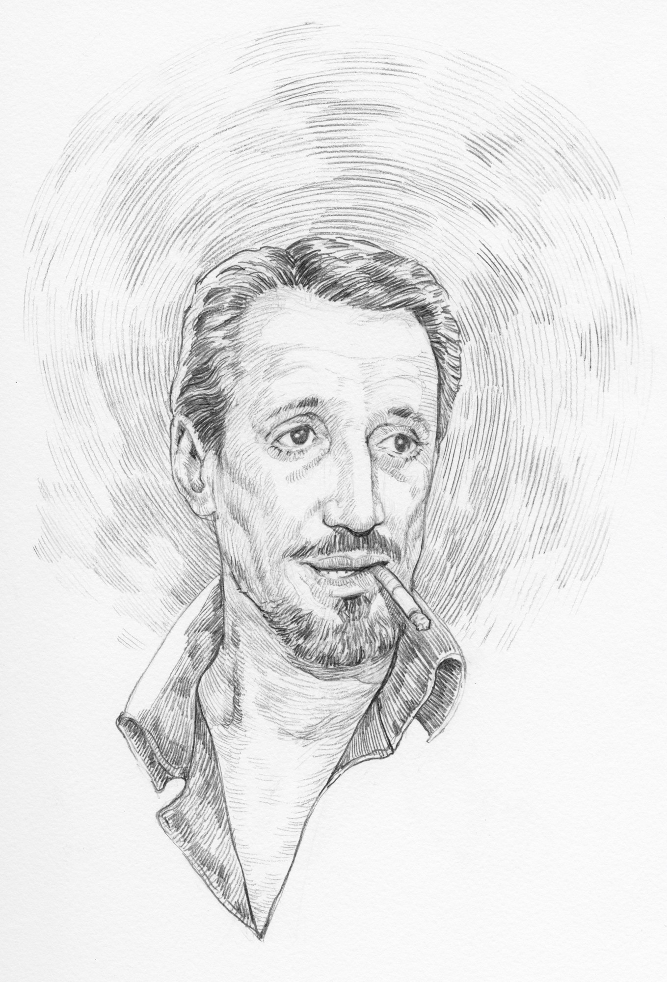 Pencil portrait of Roy Scheider in ALL THAT JAZZ