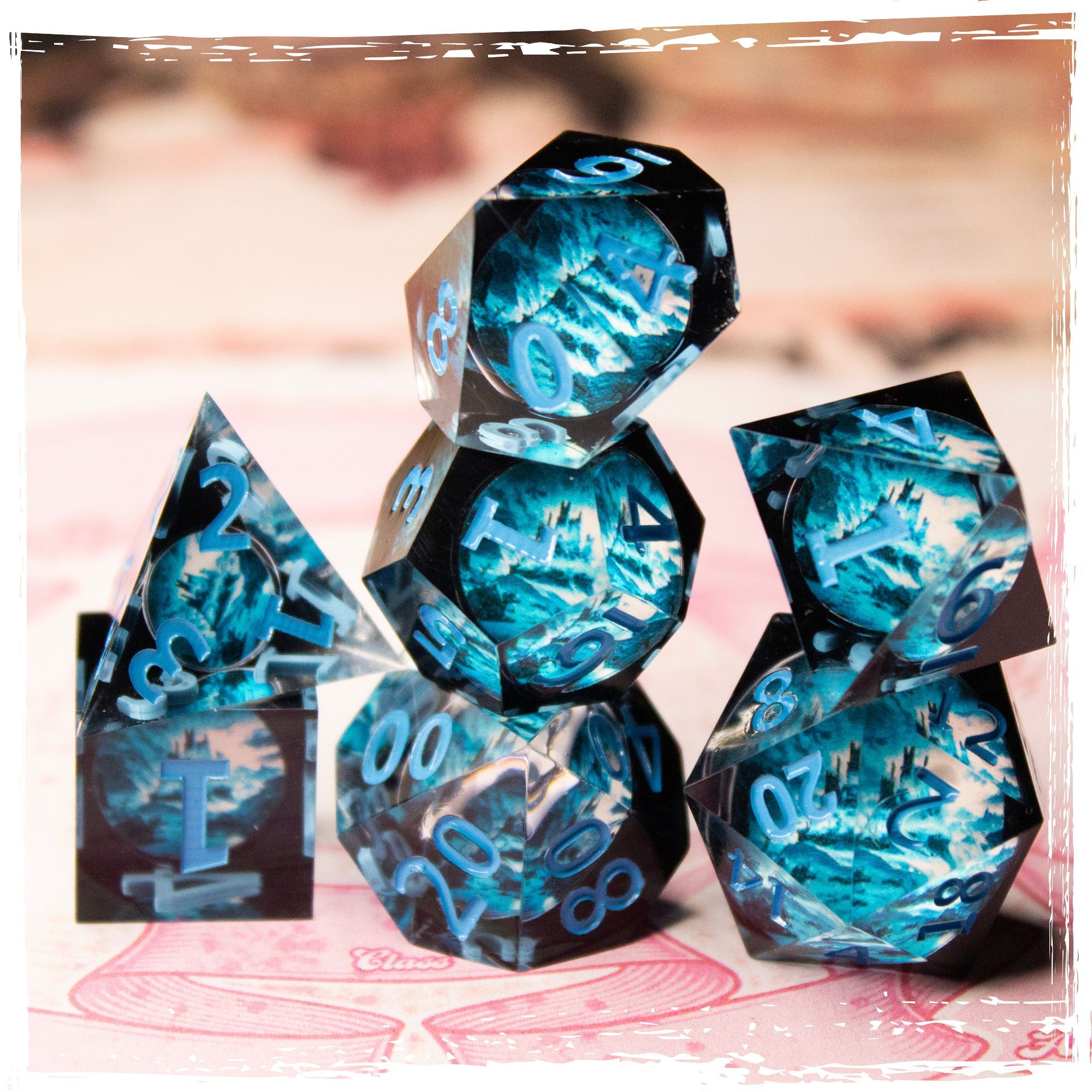 Glacial Fortress 7pc Dice Set