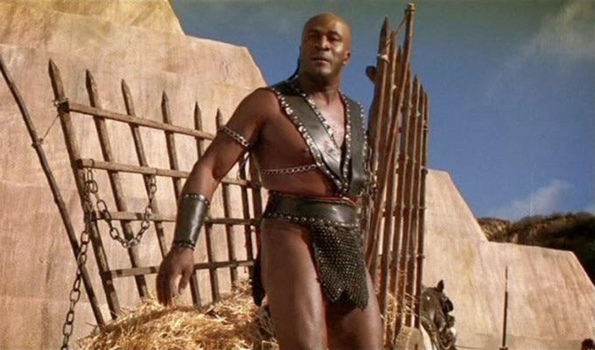 John Amos in a leather harness-pouch combo. Stunning, really.