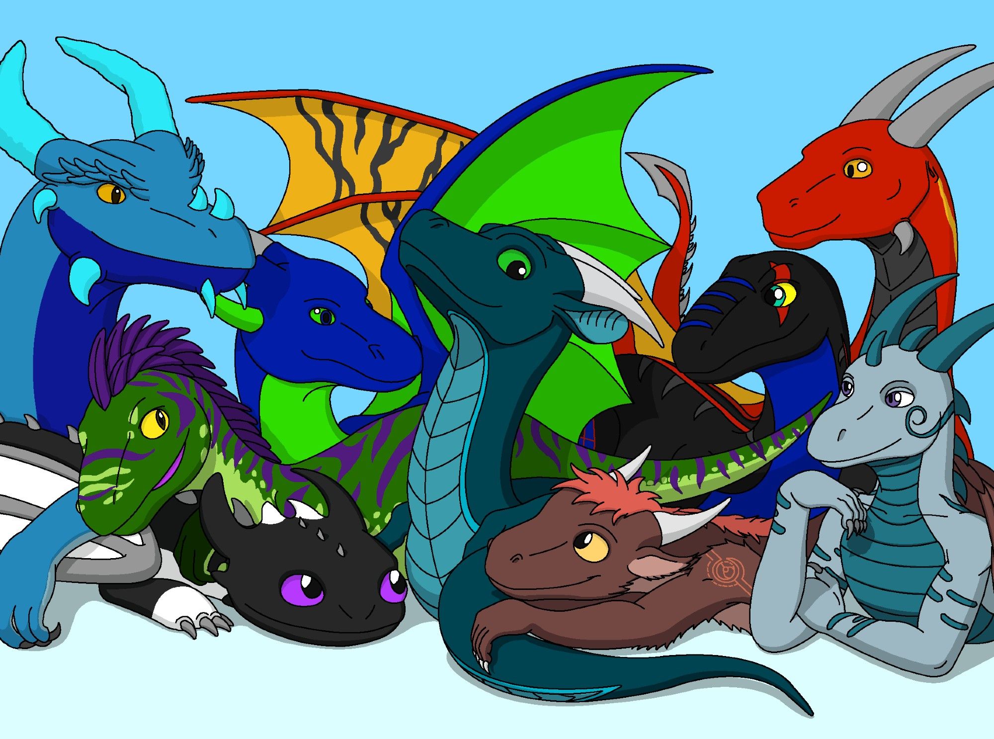 A collection of dragons and raptors, once a group of friends and acquaintances (Garo, Lashyn, ZephyrLightWing, among others)