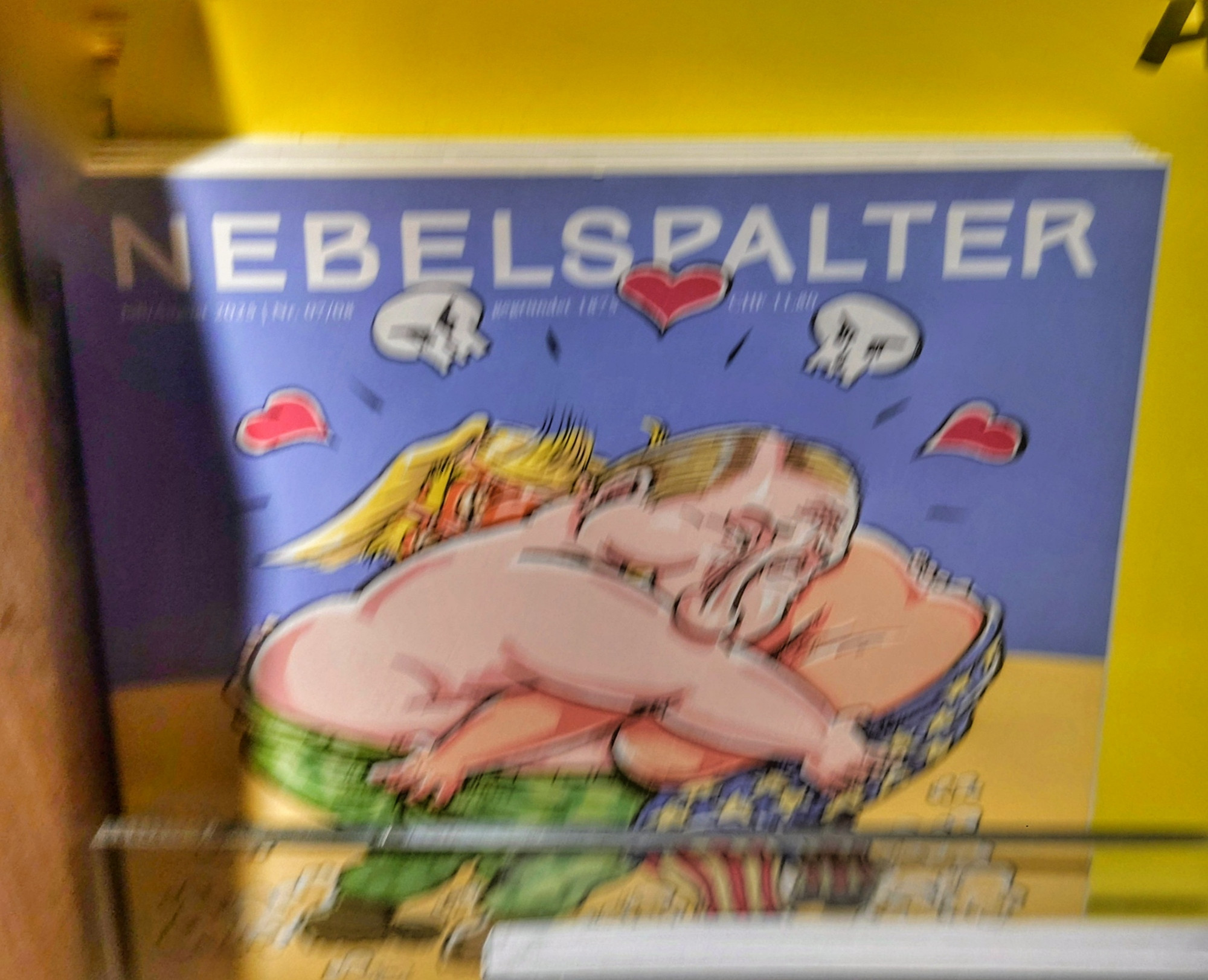 Nebelspalter Titelseite Trump und Putin in inniger Umarmung 