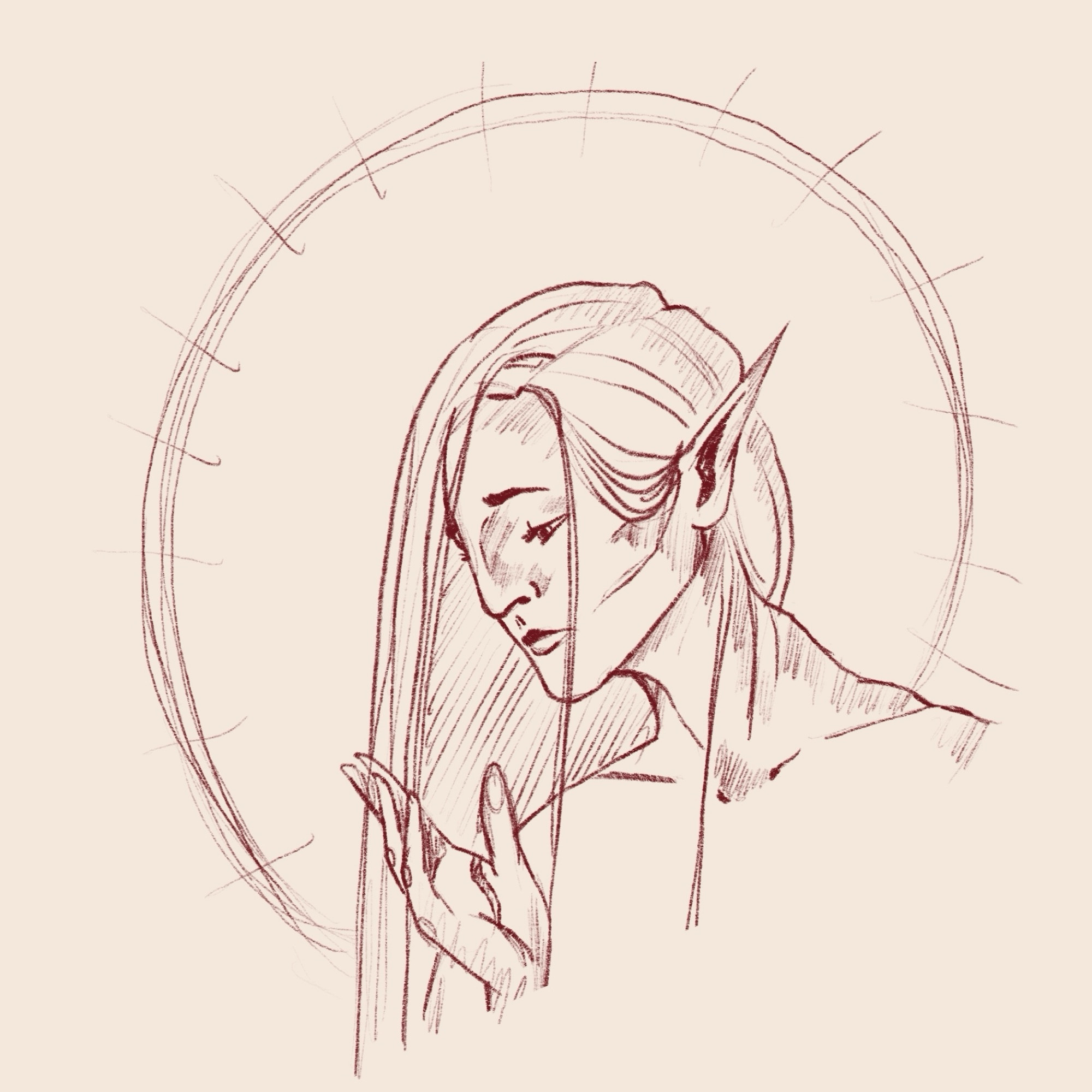 A rough sketch of my canon inquisitor from Dragon Age Inquisition