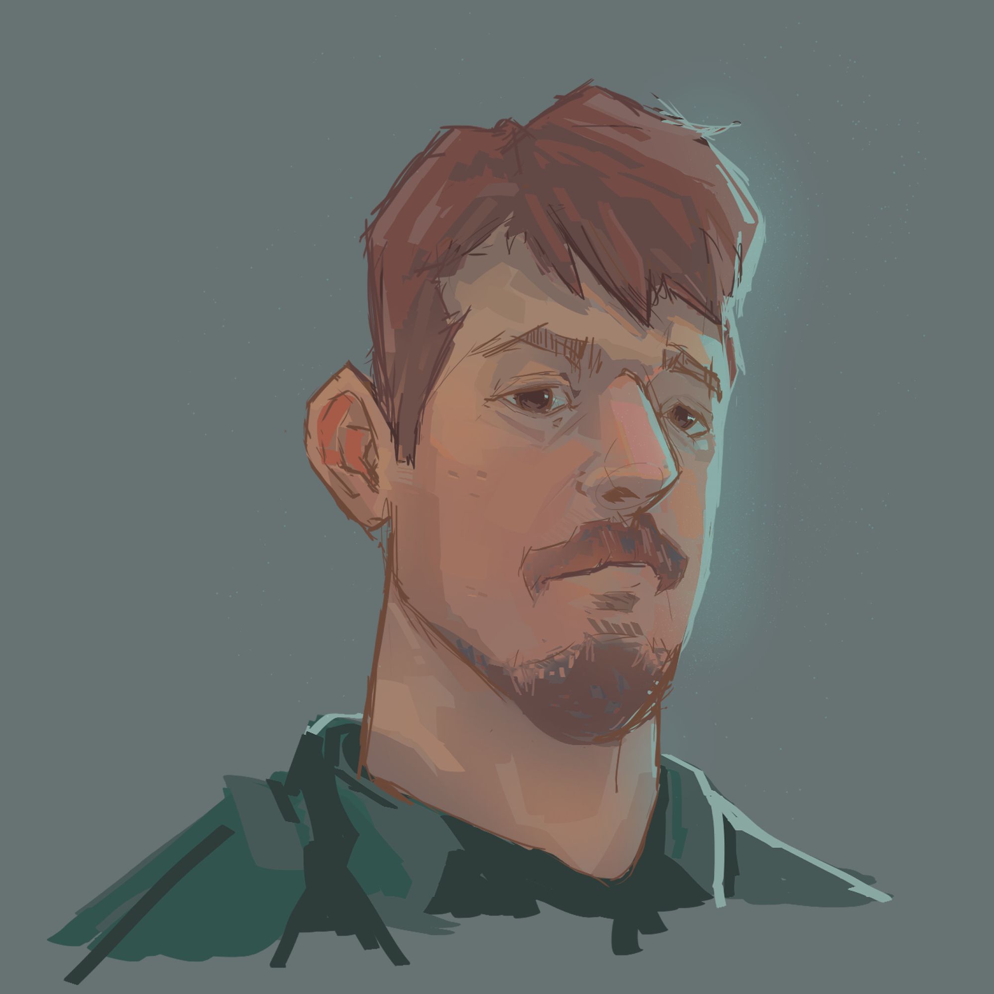 Quick portrait of a man with a goatee and mustache