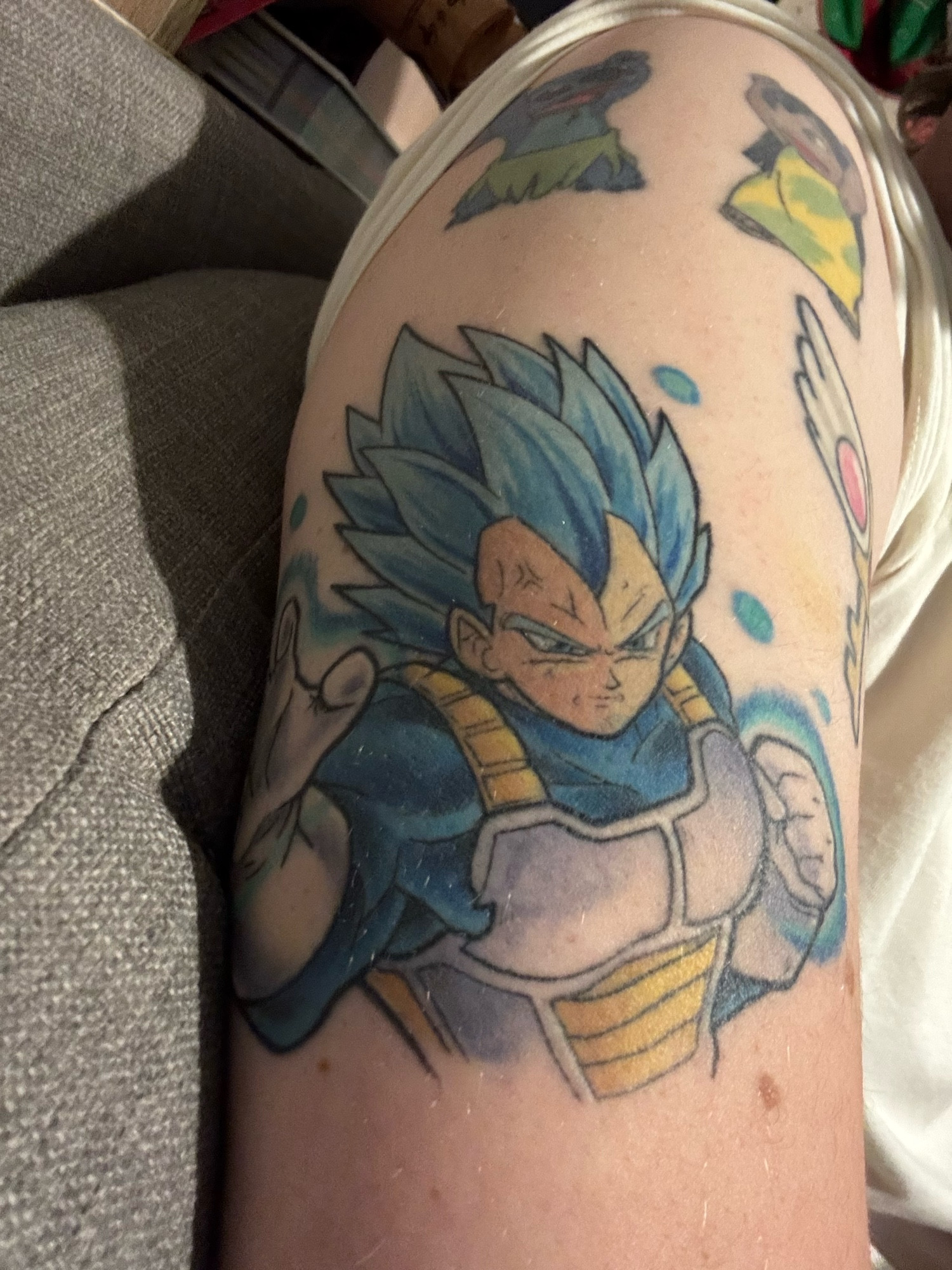 A tattoo of super saiyan blue Vegeta