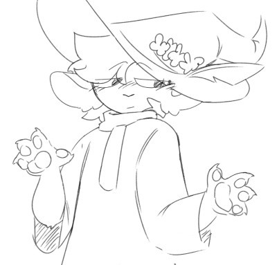 cat ified snufkin. he has fluffy ears and paws