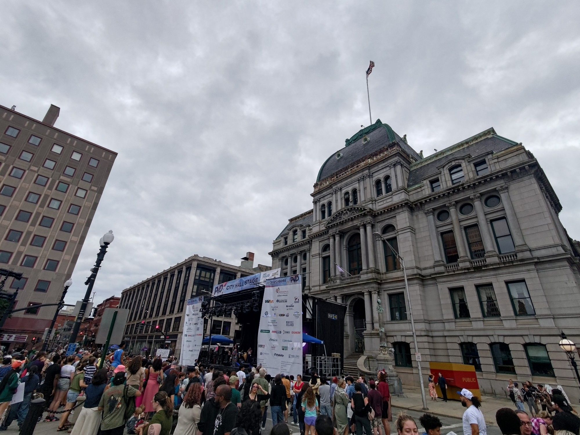 Crowded city streets of Providence