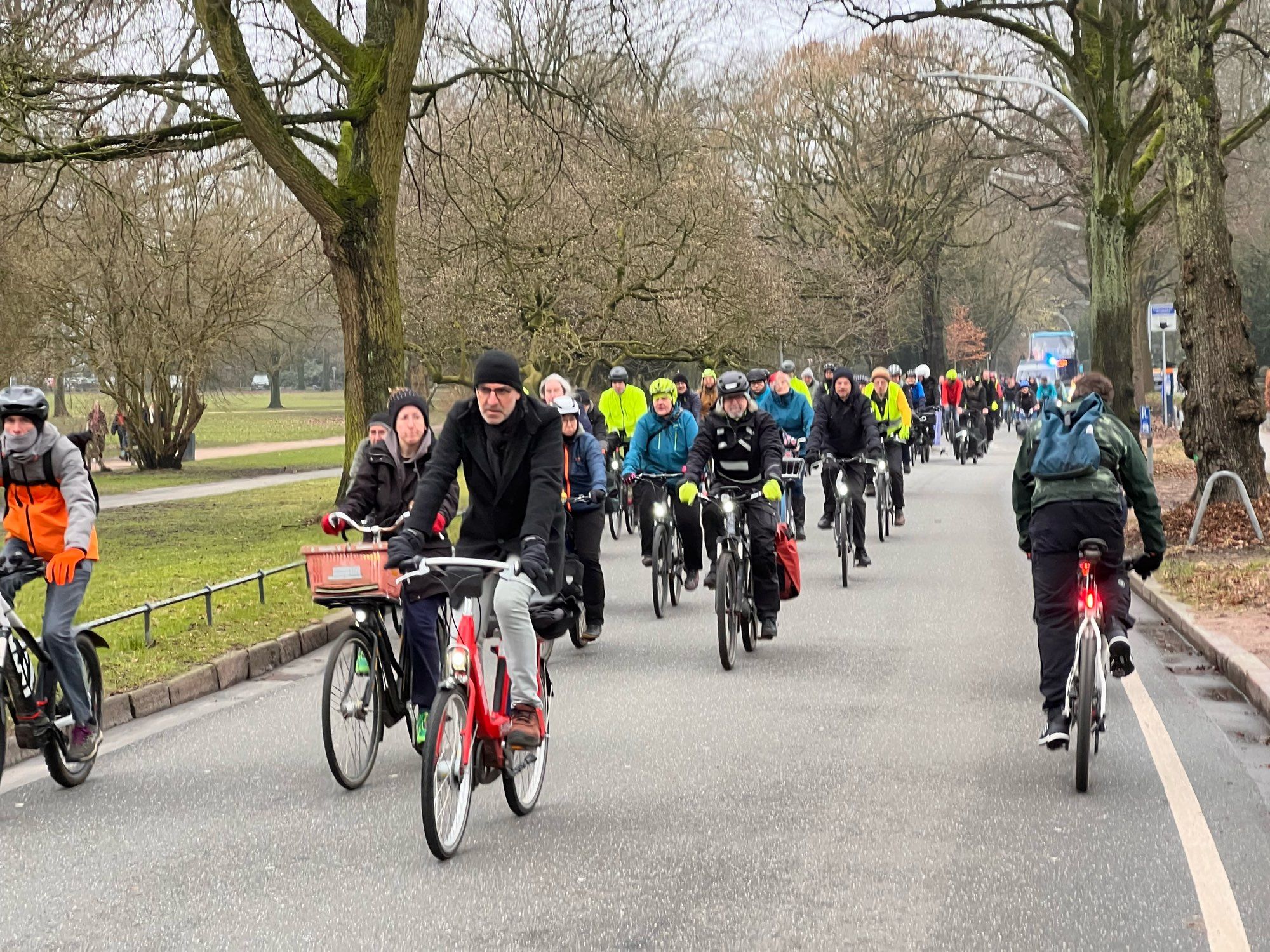 Natenom Fahrrad-Demo in Hamburg unterwegs auf einer Fahrradstraße