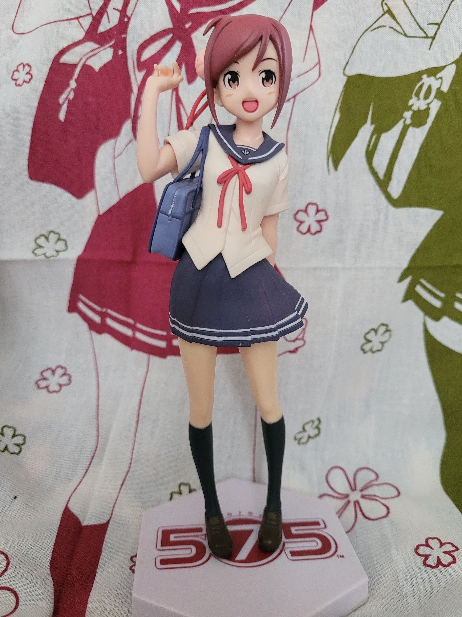 Close up of Azuki figure unboxed, with towel as background