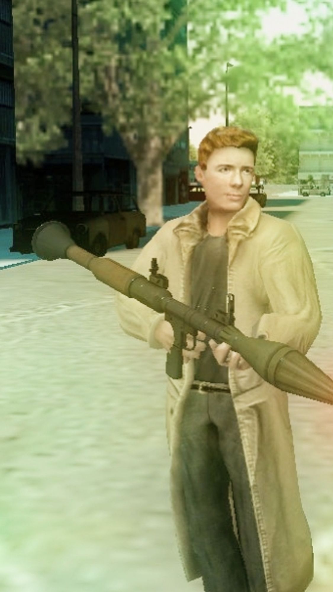 Rick Astley with a RPG