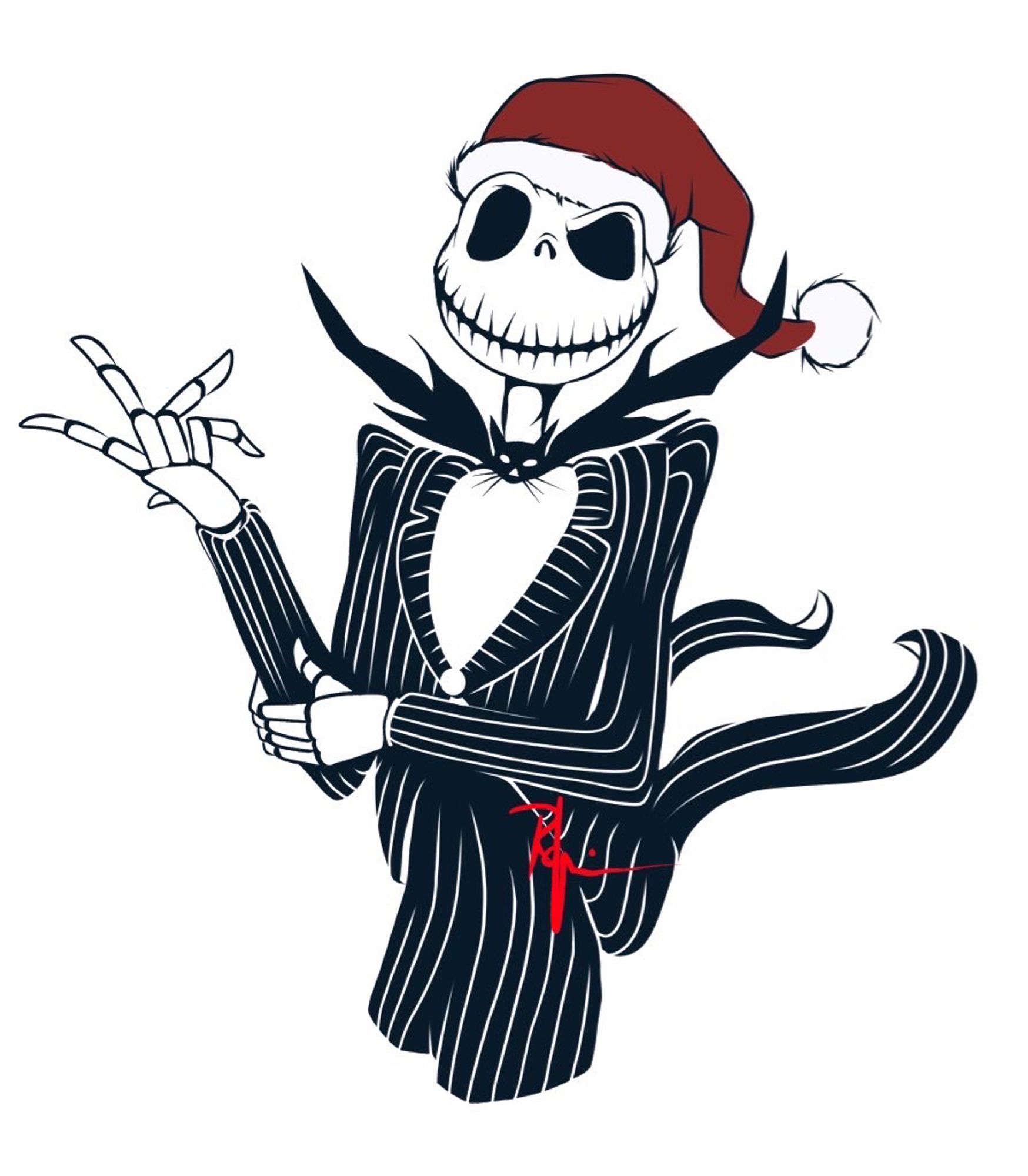 Jack Skellington with Santa’s hat