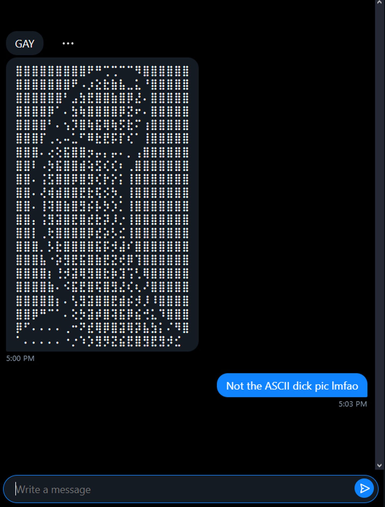 Ascii art dick pic