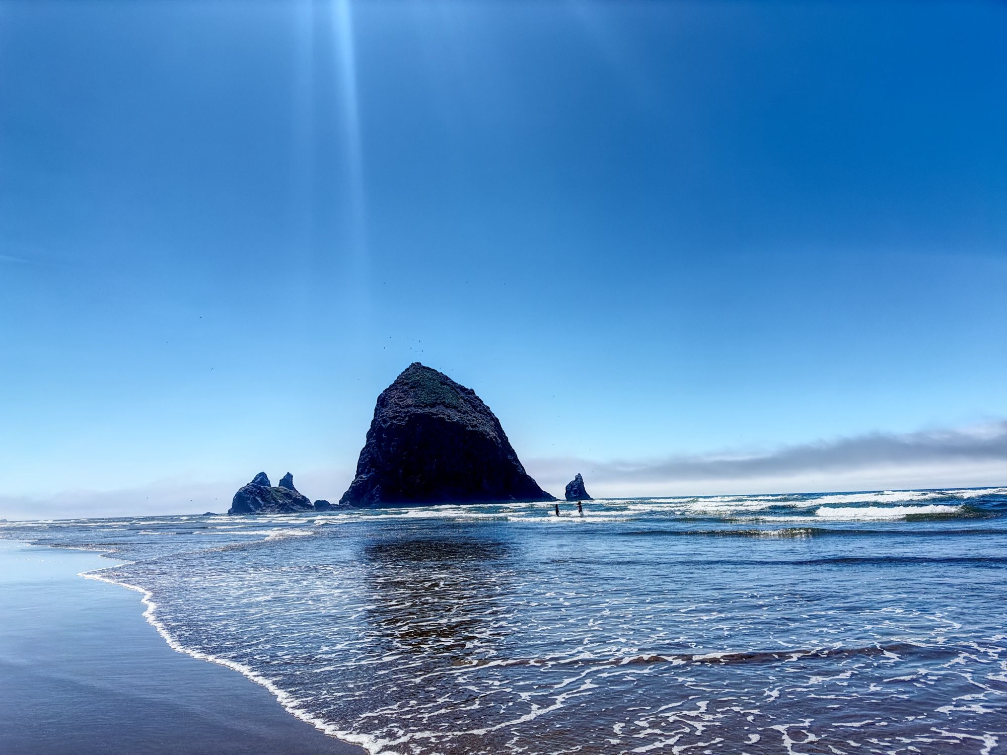 Cannon Beach picture on a beautiful sunny day