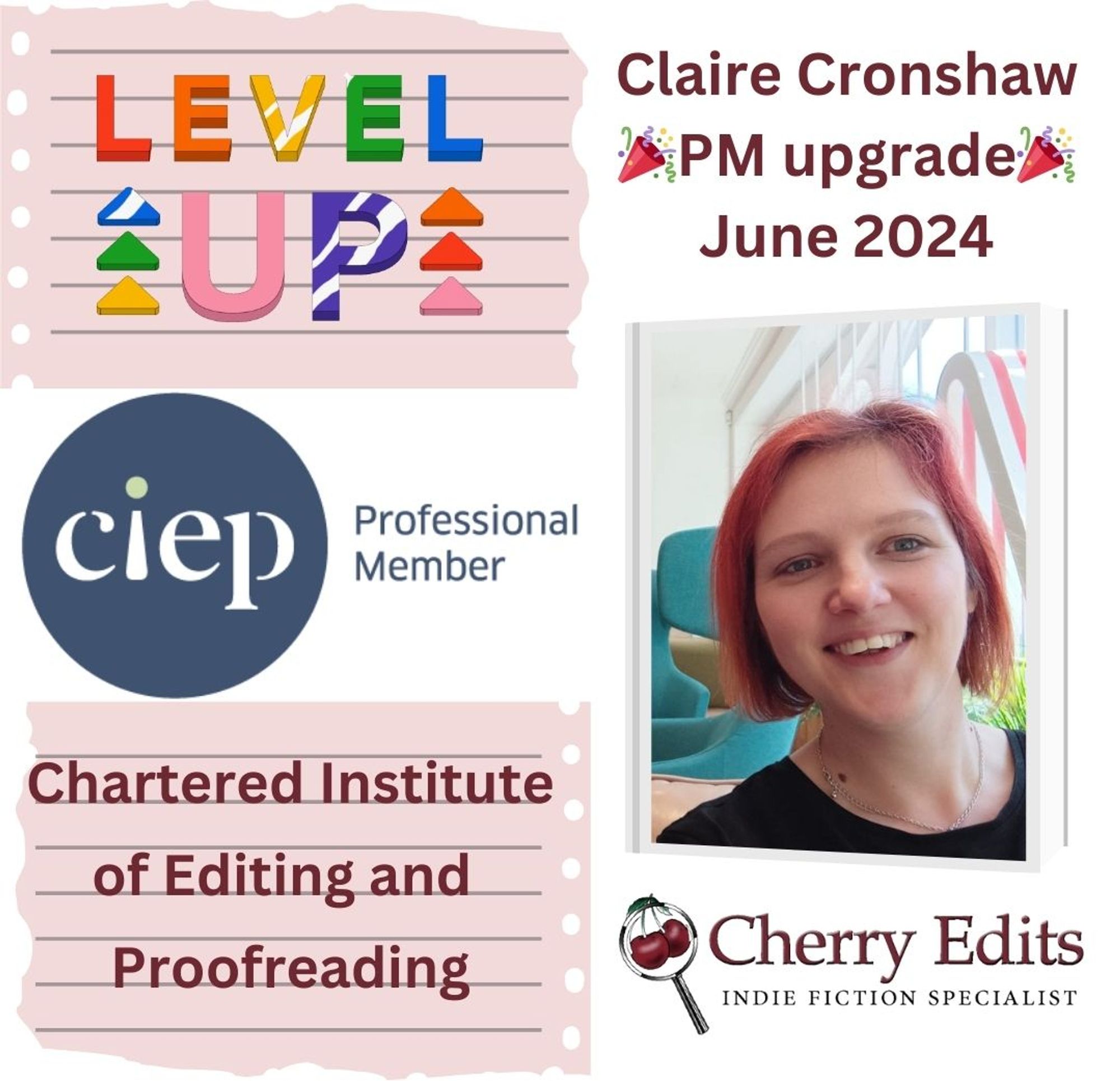 CIEP Professional Member logo with celebratory graphics to mark my upgrade to professional membership in June 2024