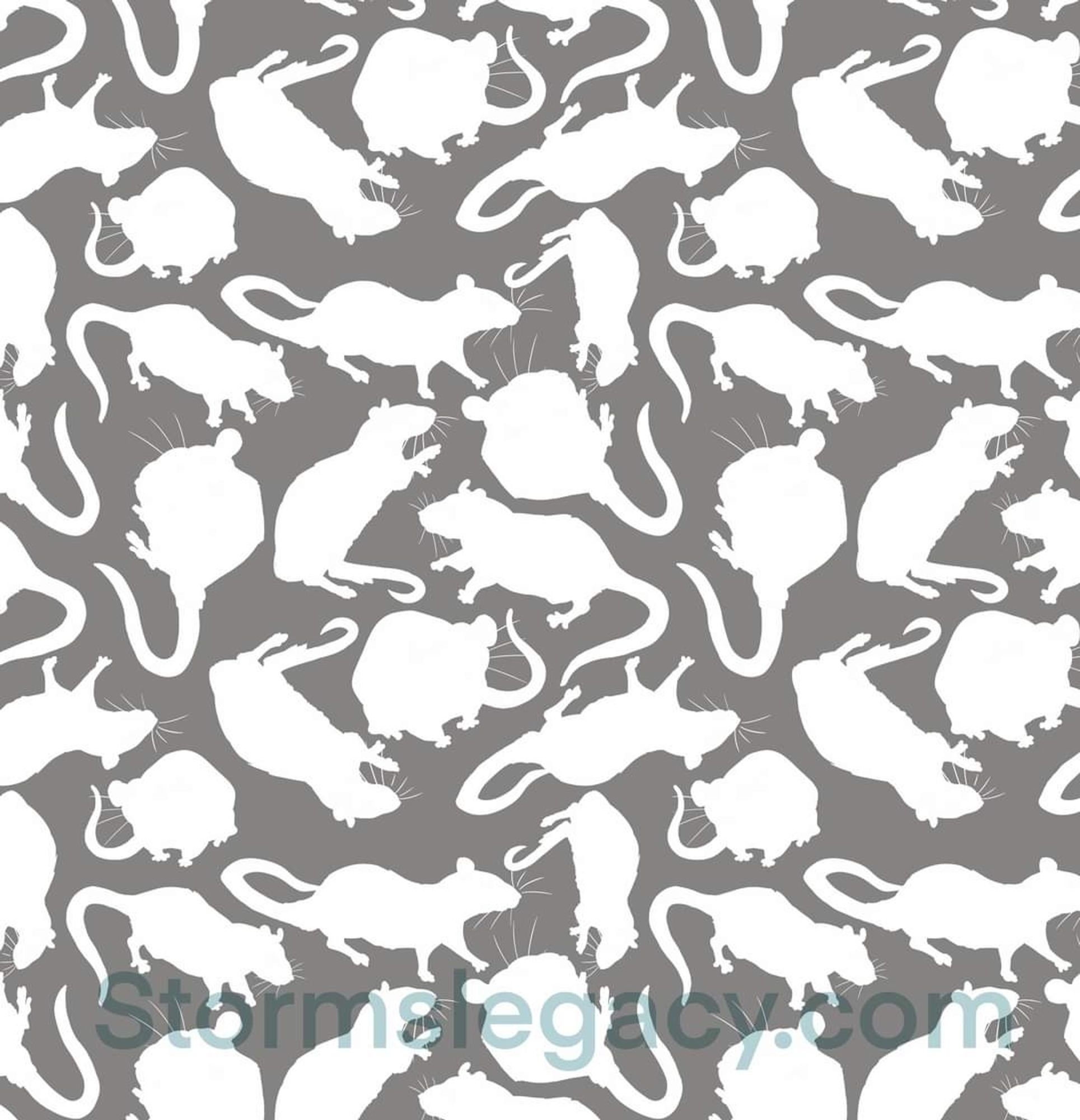 White rat silhouettes on gray background