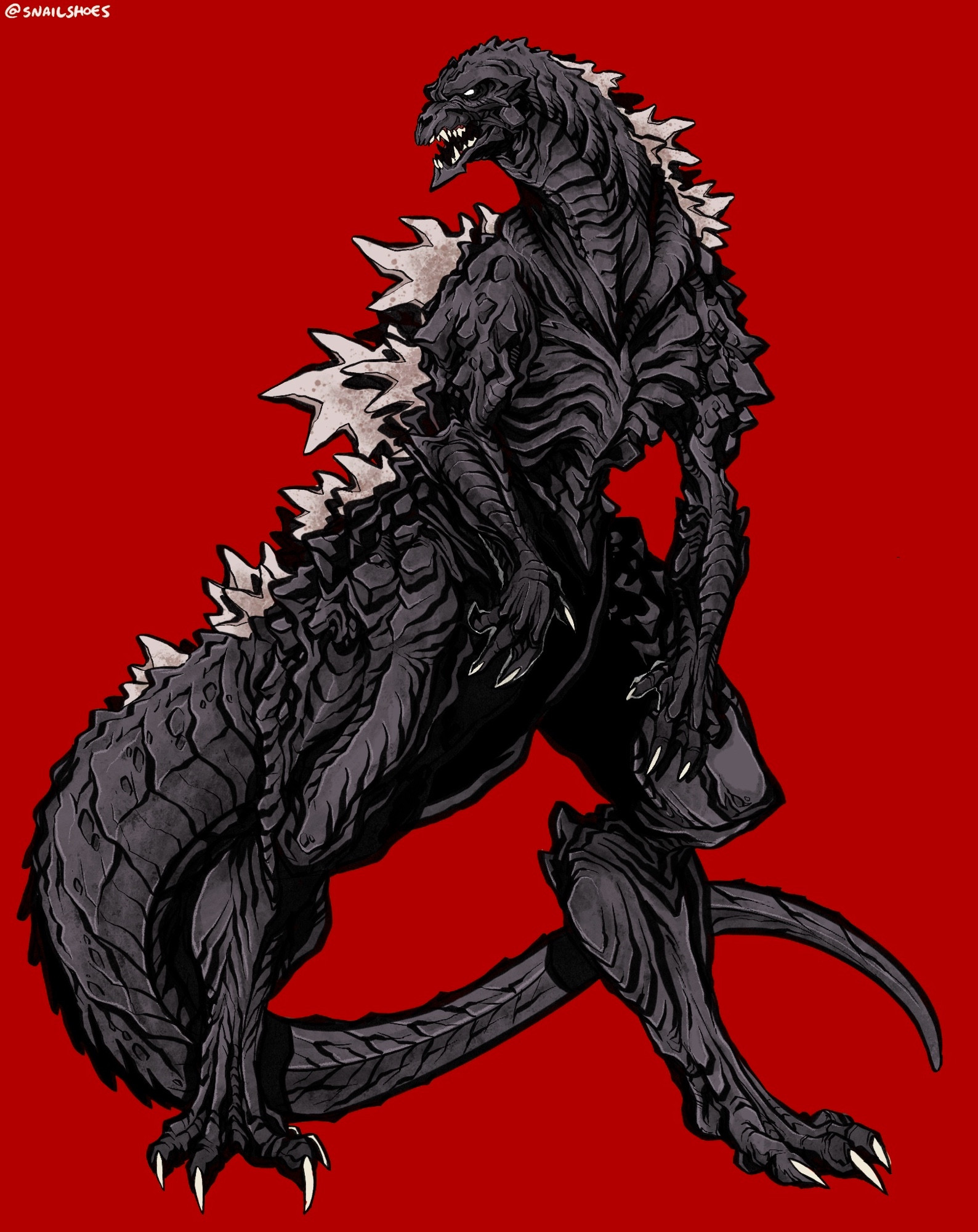 A thin, more reptilian Godzilla. Based on Yoji Shinkawa’s initial sketches for the suit that appeared in FINAL WARS. 