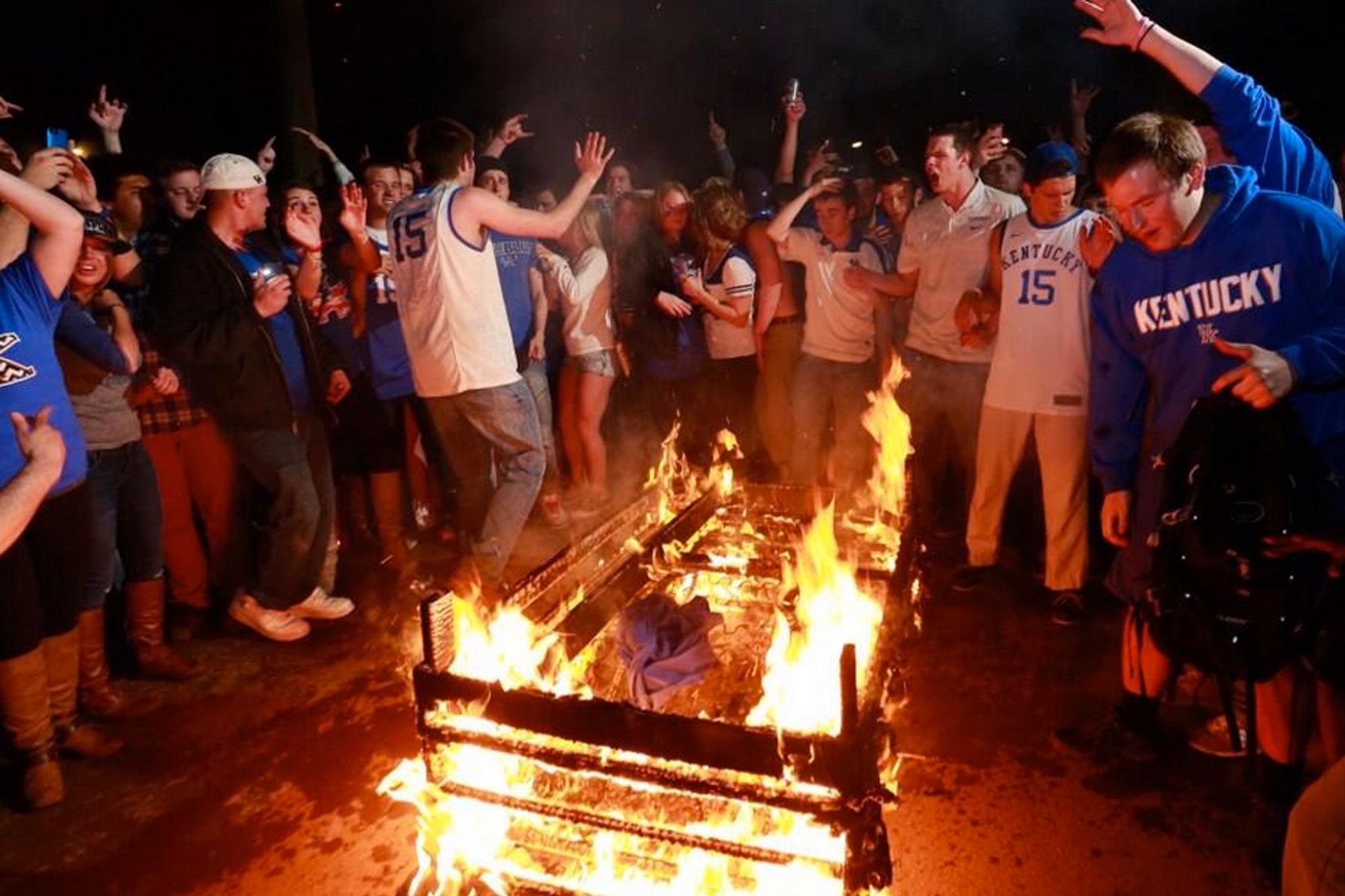 post-Sweet 16 couch fire