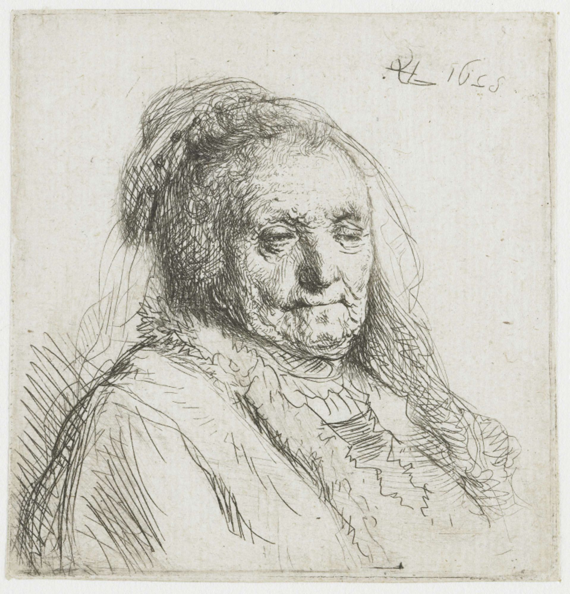 The artist's mother, head and bust: three quarters right