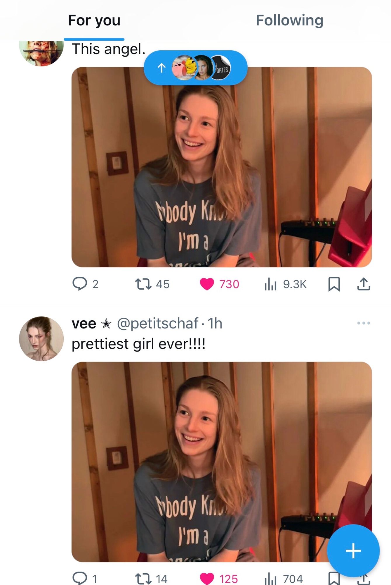 2 tweets showing the same picture of Hunter Schafer