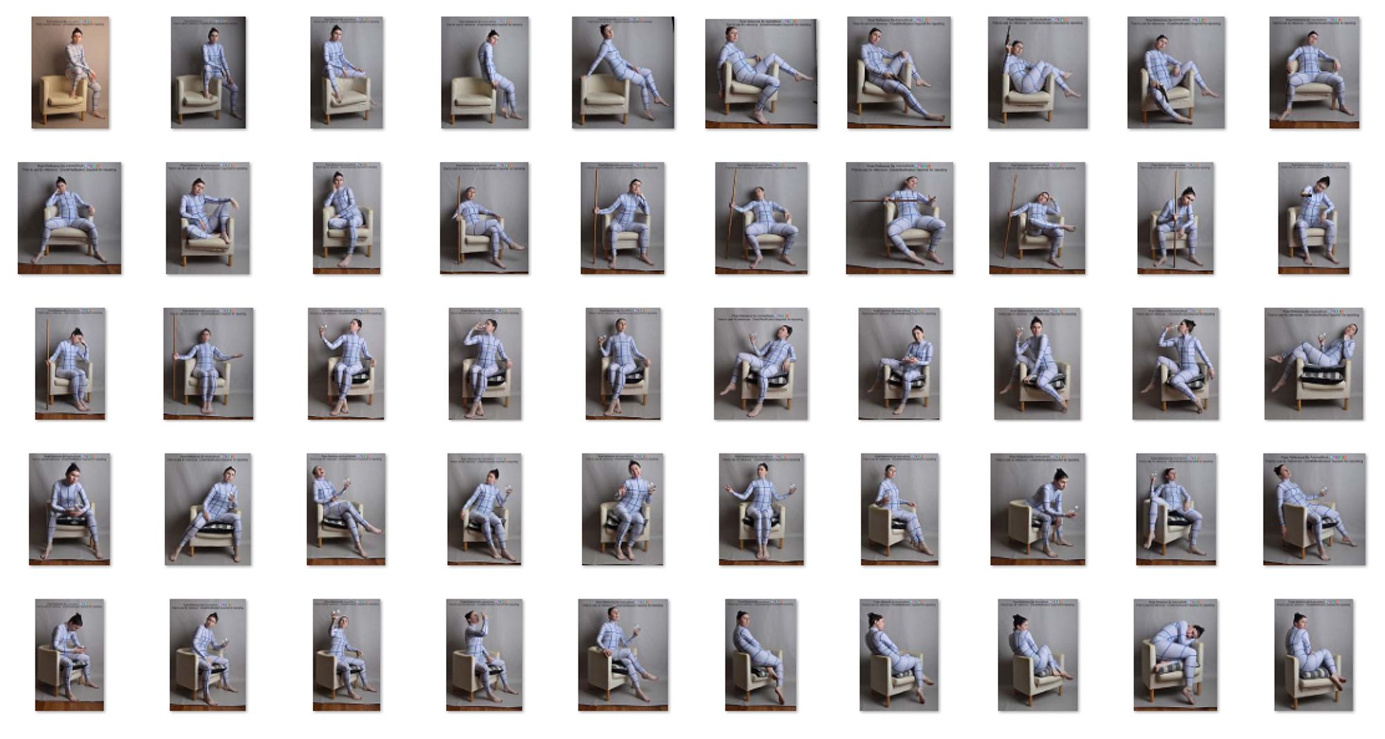 thumbnails of all 50 poses in the chair pack