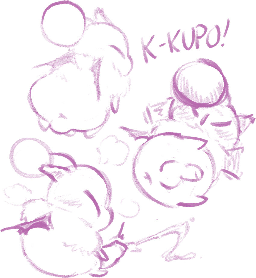 a trio of moogles in various states of debauchery