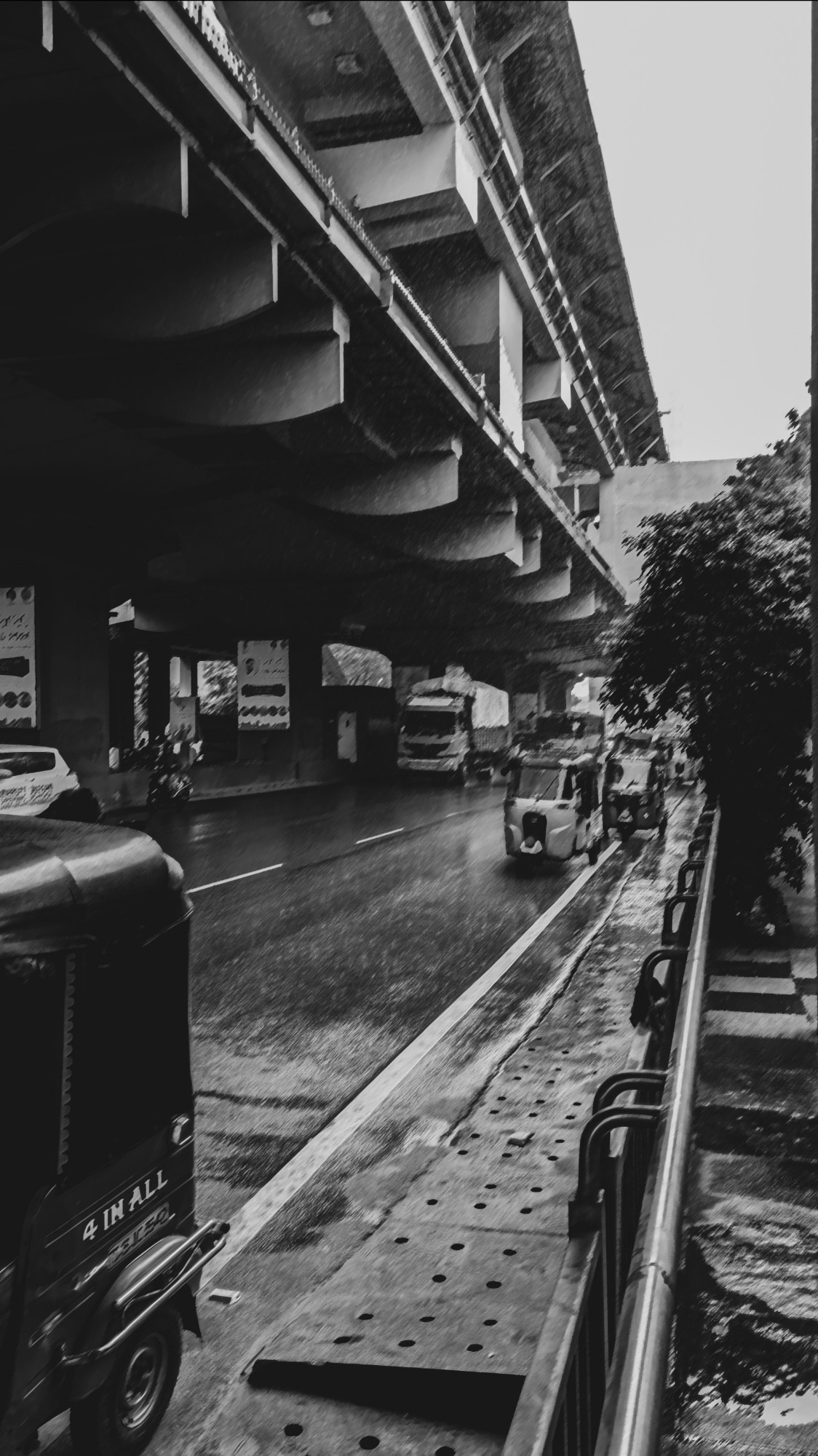 Metro station in Hyderabad while it was raining 