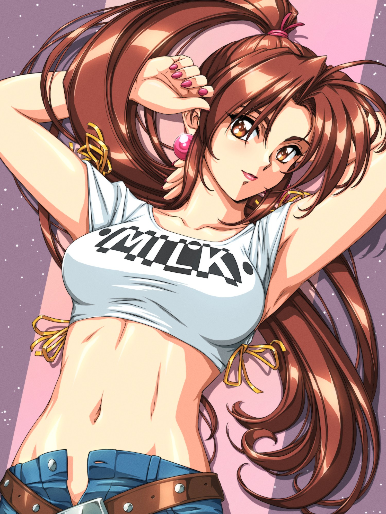 An illustration of Mai Shiranui from the Fatal Fury series, wearing an outfit from the 1990s Fatal Fury movie.