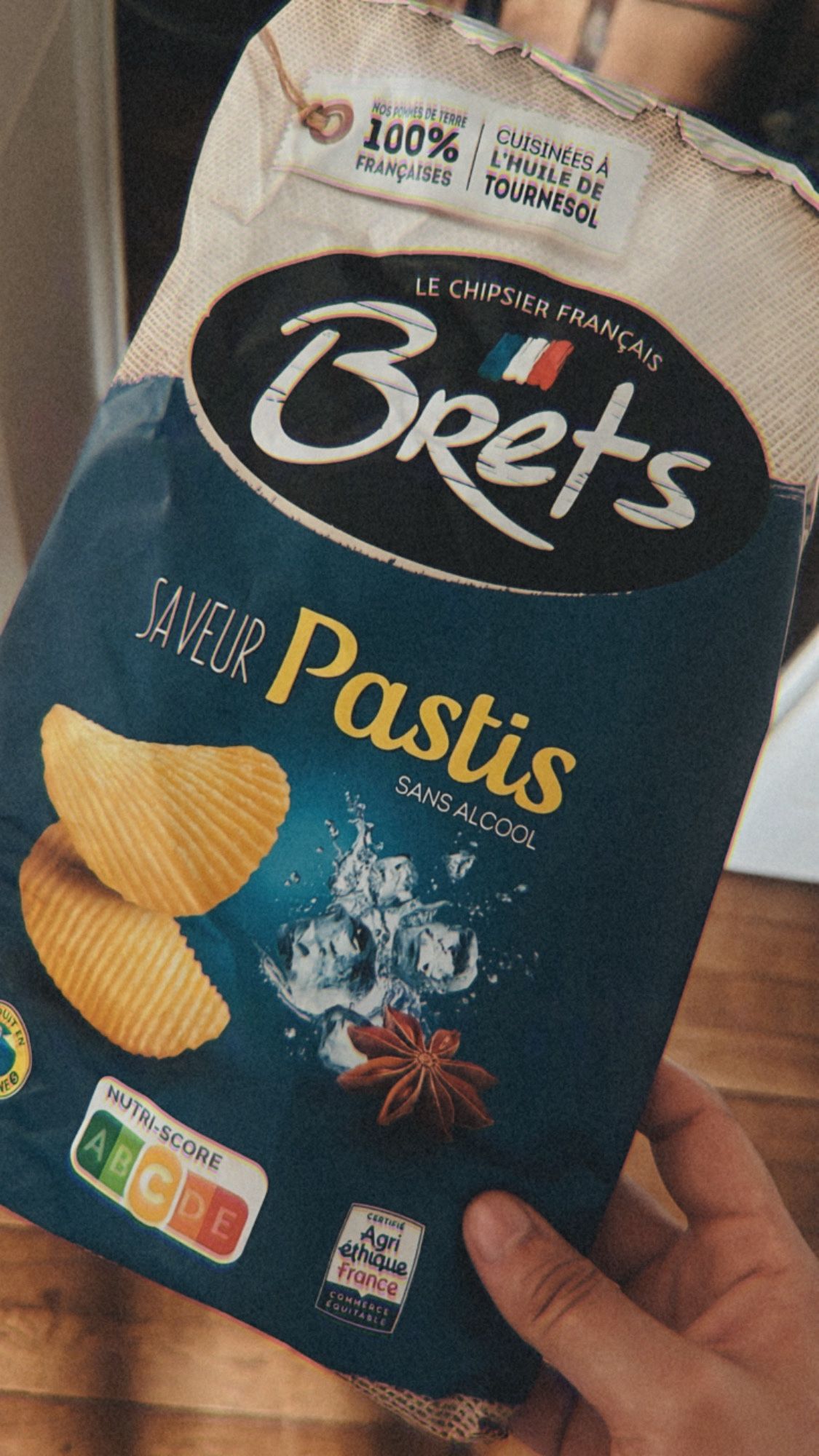 Paquet de chips brets au pastis