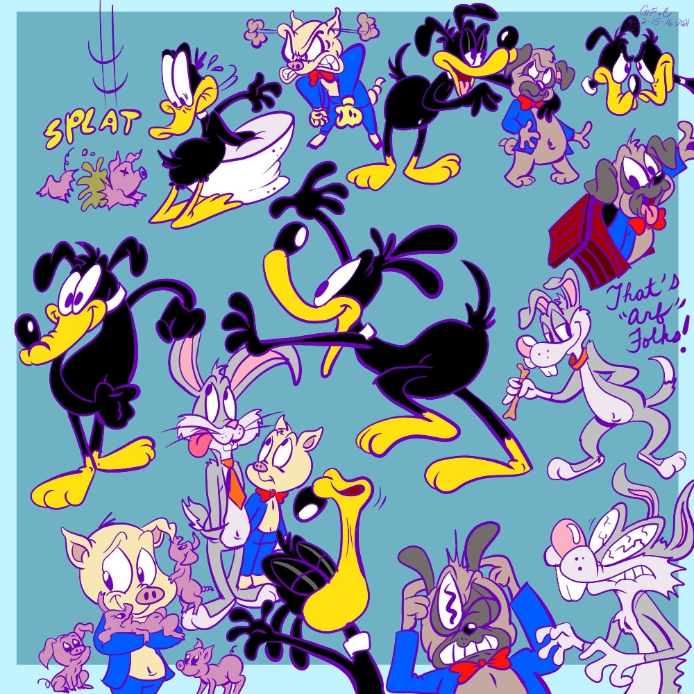 2021- Porky,Daffy and Bugs go to the dogs. Well, it's more of an AU where the Looney Trio are meniacle yet loveable doggos. And as a bonus, Porky and Daffy portray the "Puppy Love" level from "Earthworm Jim 2". Or, Daffy's about to feel karma...again.