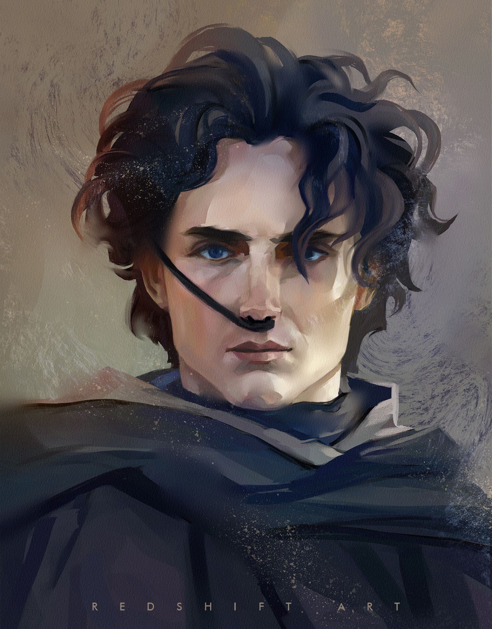 Portrait of Timothée Chalamet as Paul Atreides from Dune