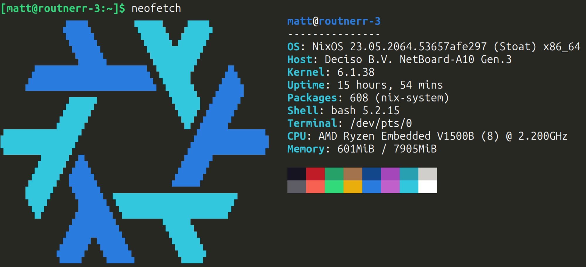 neofetch output from DEC2750 running NixOS