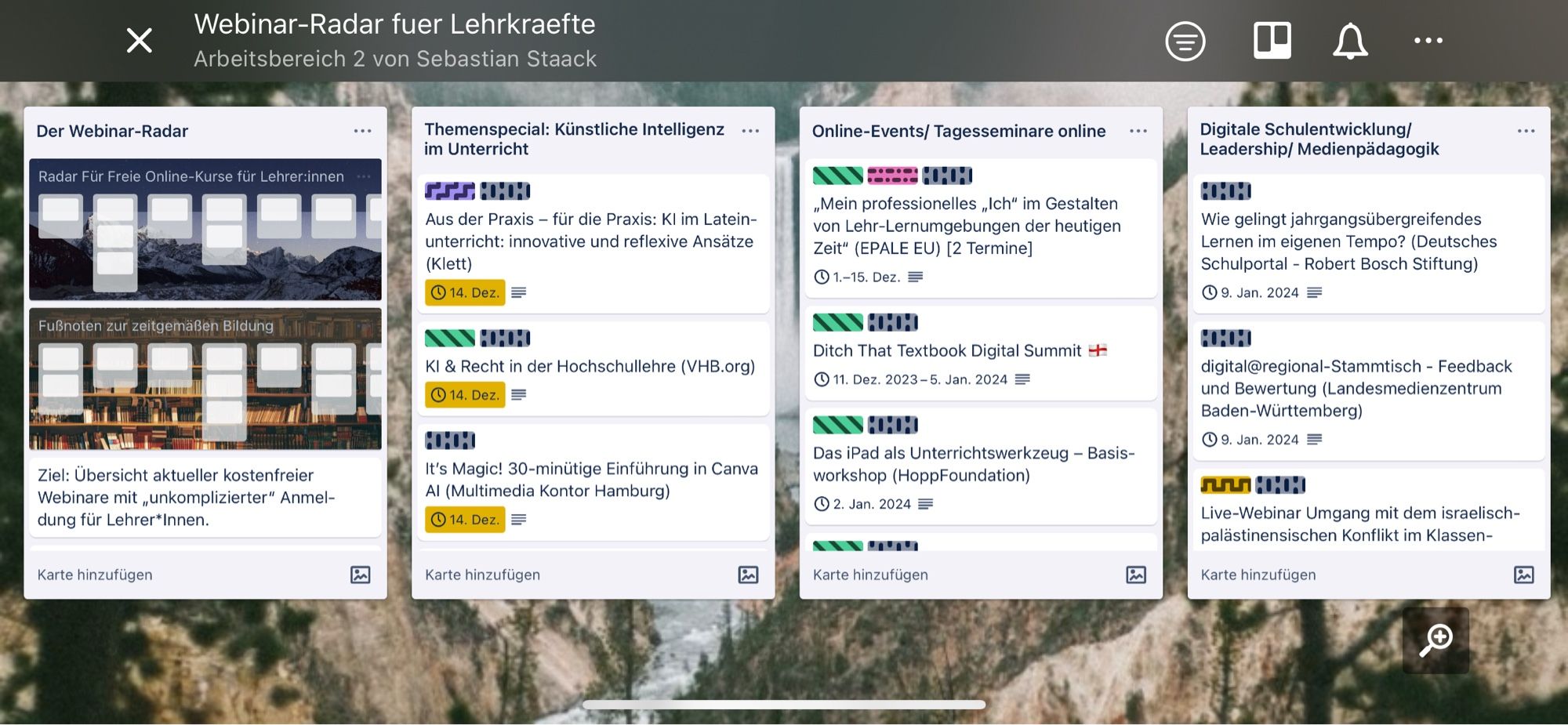 Webinare und Online-Events für Lehrkräfte