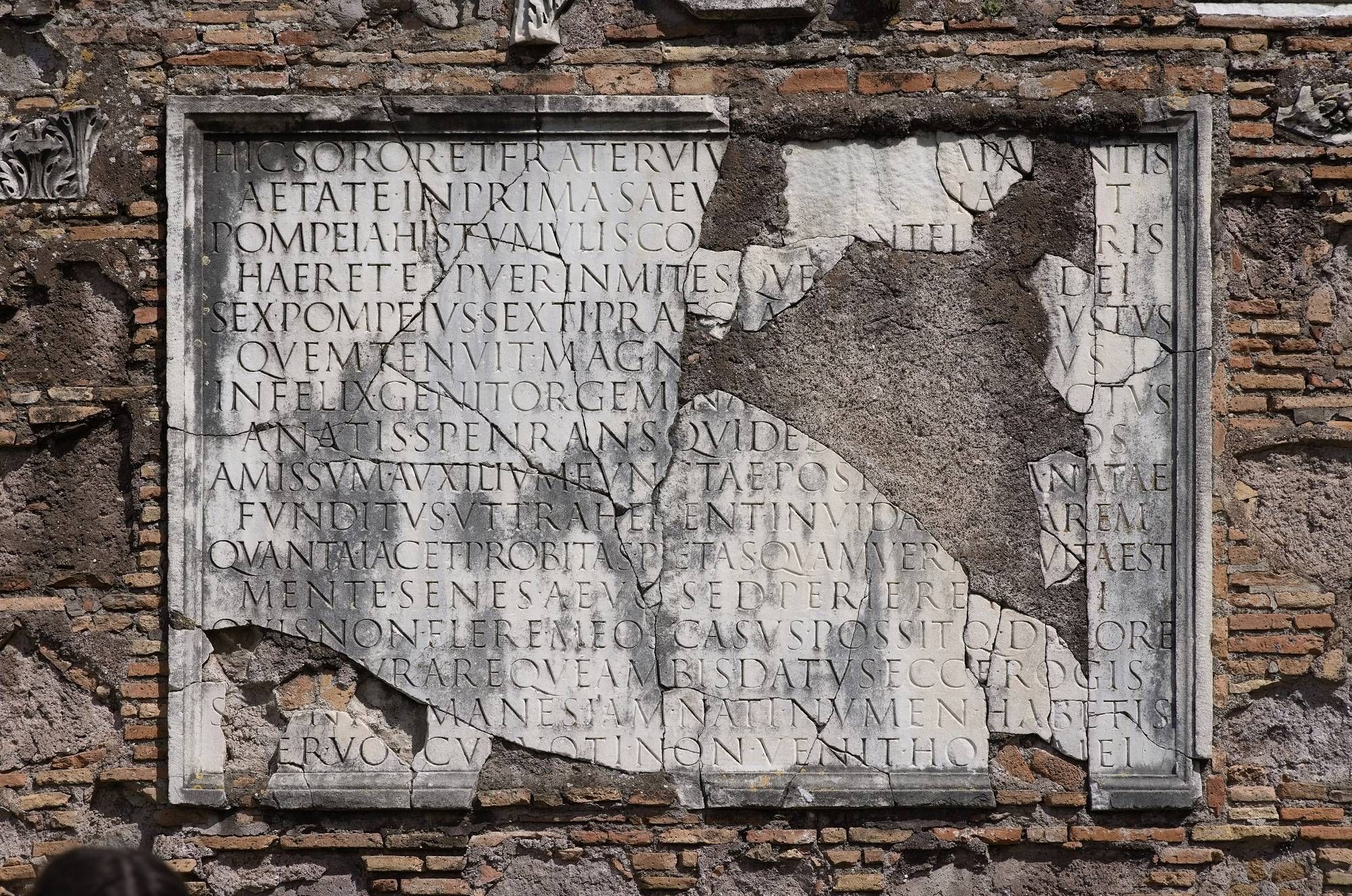 The memorial to the children of Sextus Pompeius Justus on the Via Appia, Rome