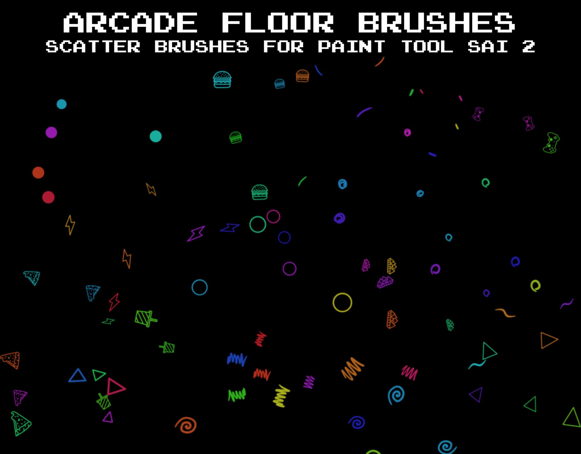 A screenshot showing the assorted designs I created for an arcade style carpet