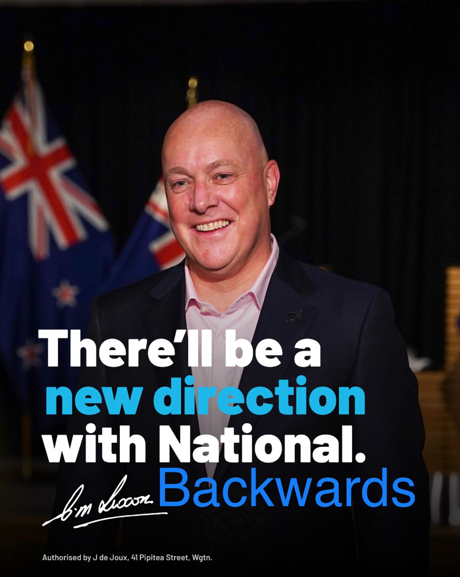 There'll be a new direction with National.
Backwards™️