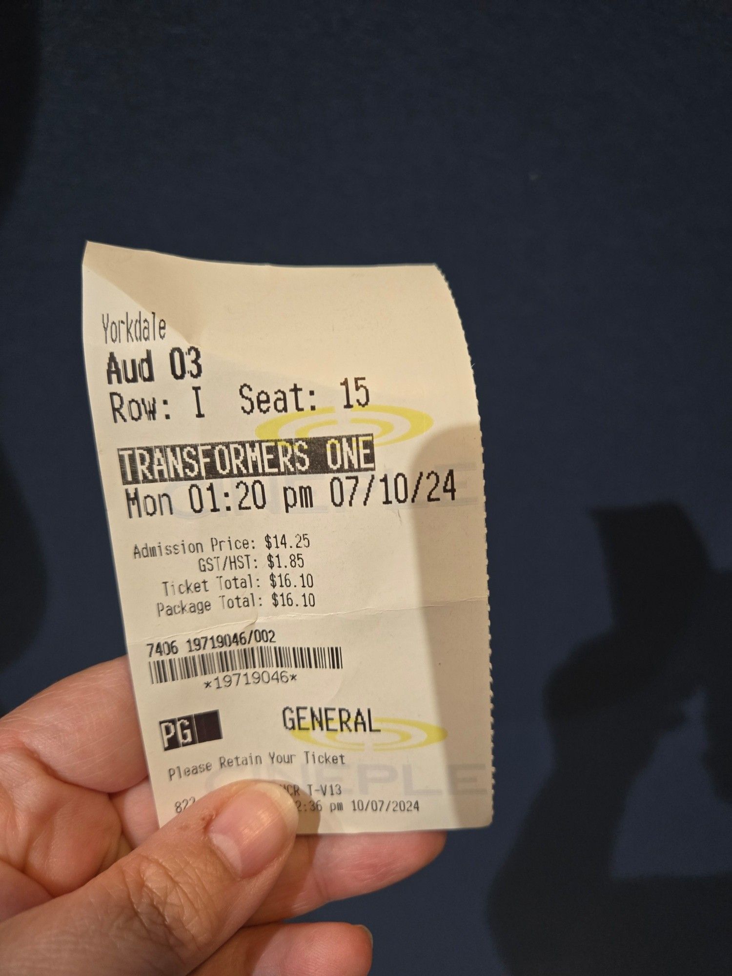 Ticket for Transformers One