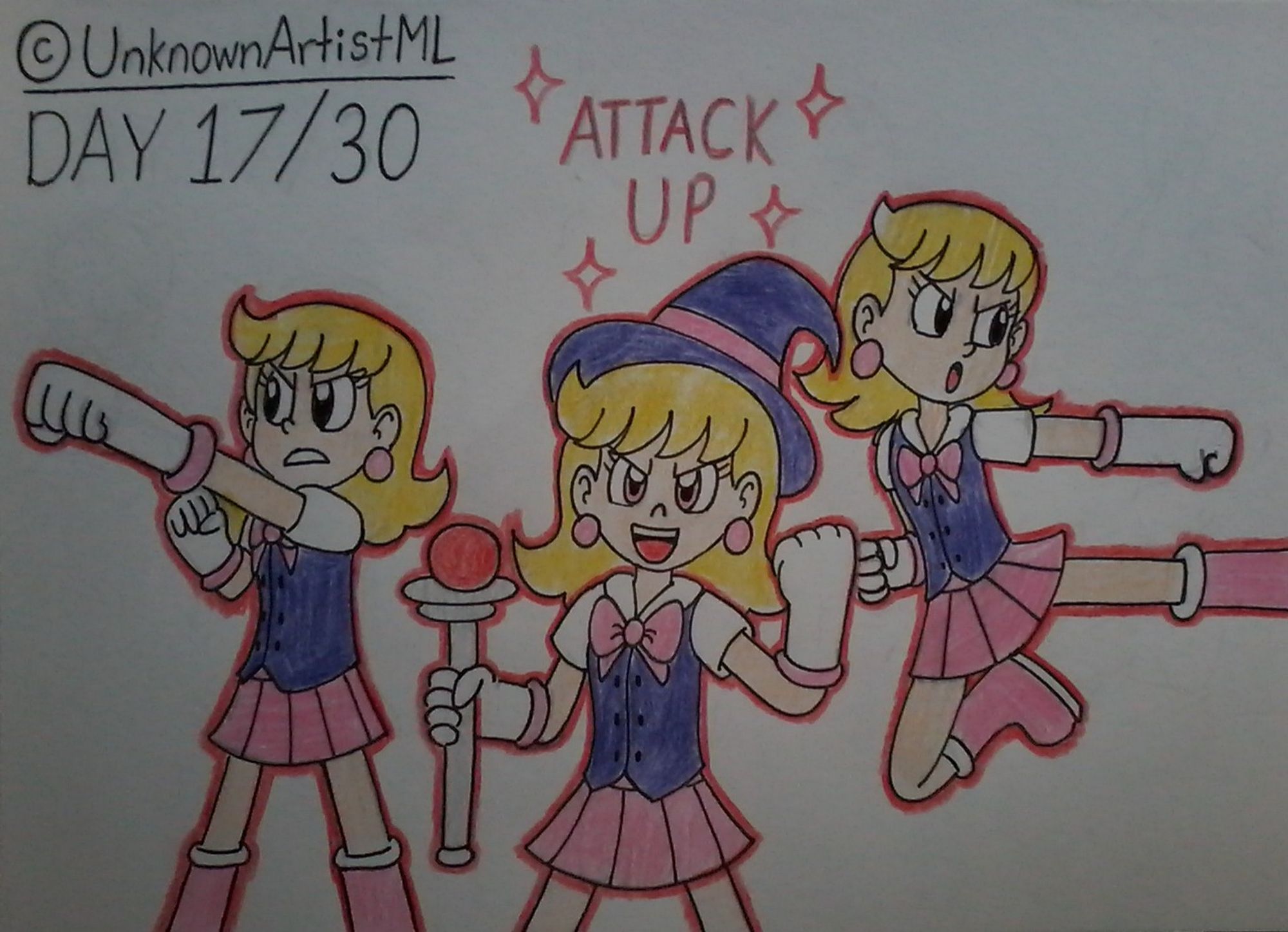 Madeline's MAY-gical Medley DAY 17: Powered Up!

Madeline uses "Power Boost" to make herself and the allies stronger.
She's able to learn how to fight with her hand-to-hand combat skills.