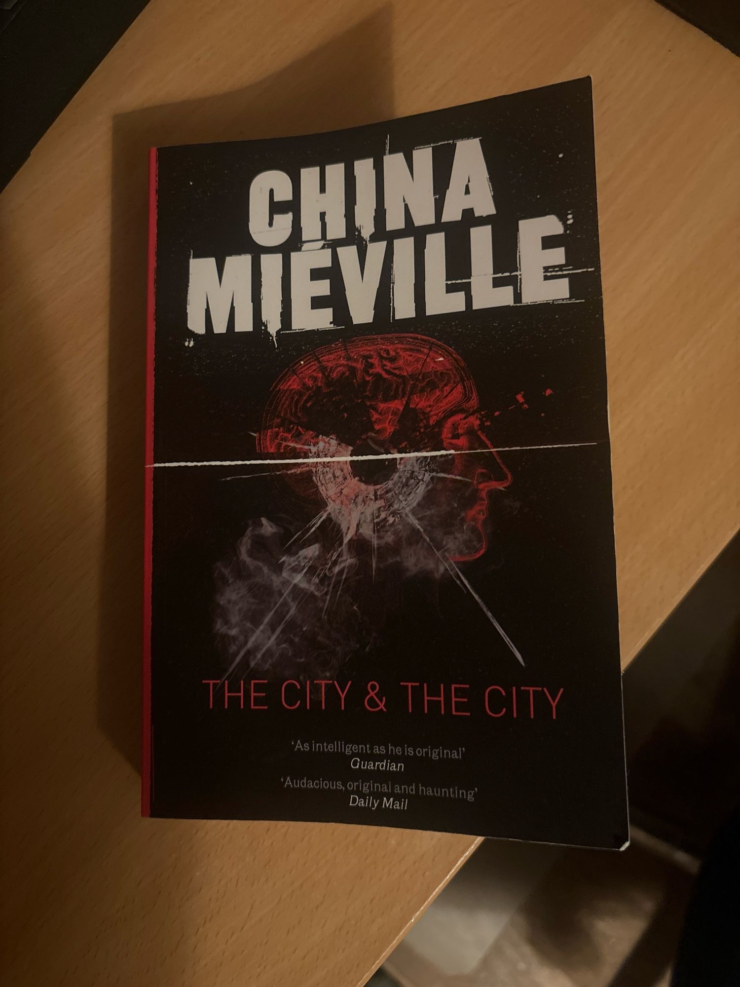 A photo of the cover of The City & The City.