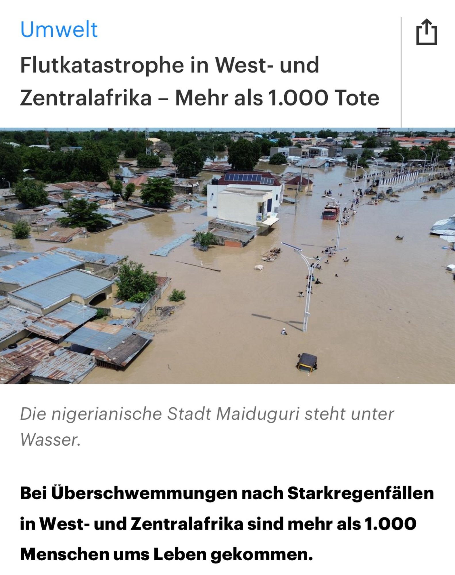 Bericht DLF vom 21.9.24 - über 1000 Tote bei Überschwemmungen in Westafrika