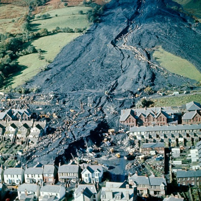 Landslip at Aberfan, South Wales, October 1966