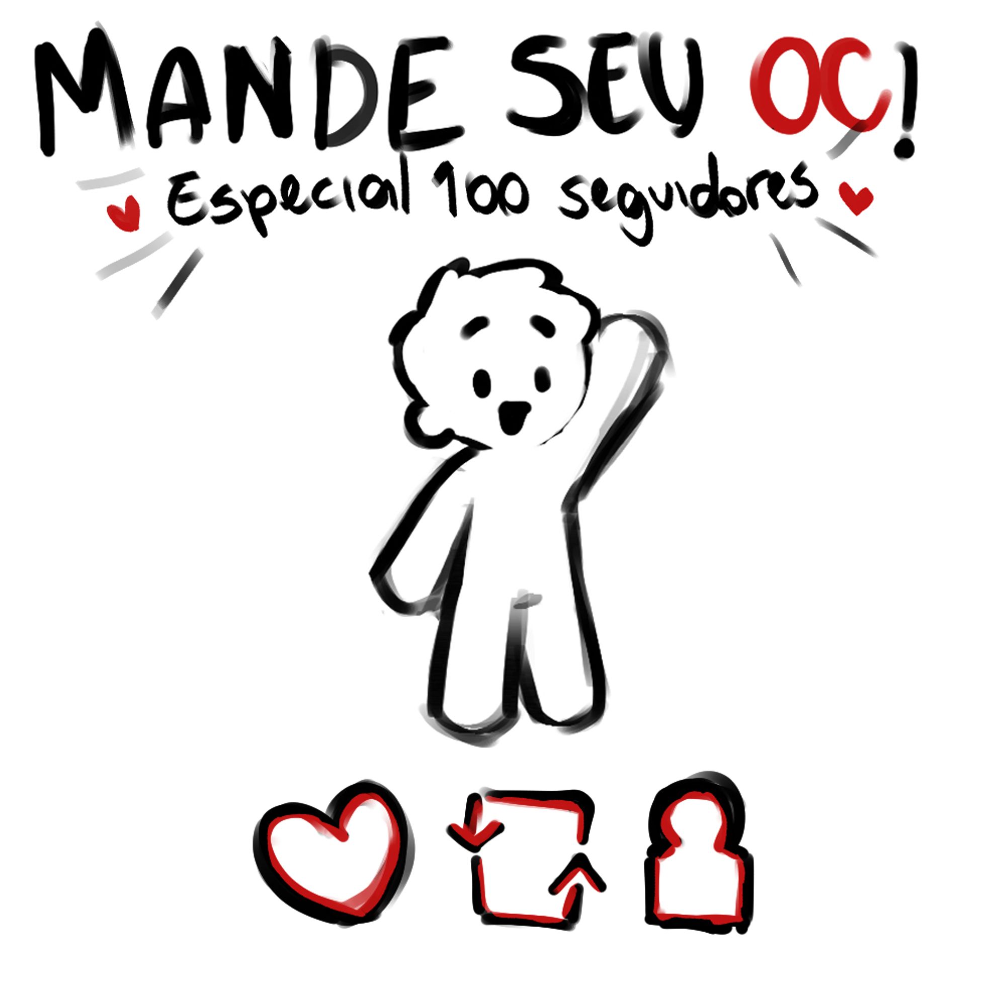 Desafio de 100 seguidores, mande a imagem do seu personagem nos comentários que eu desenho!